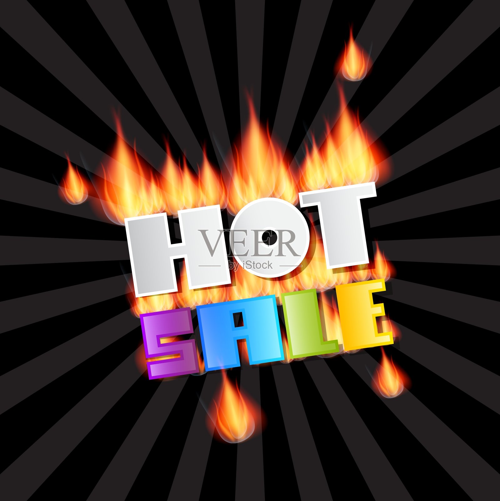 热卖标题在火焰中设计元素图片