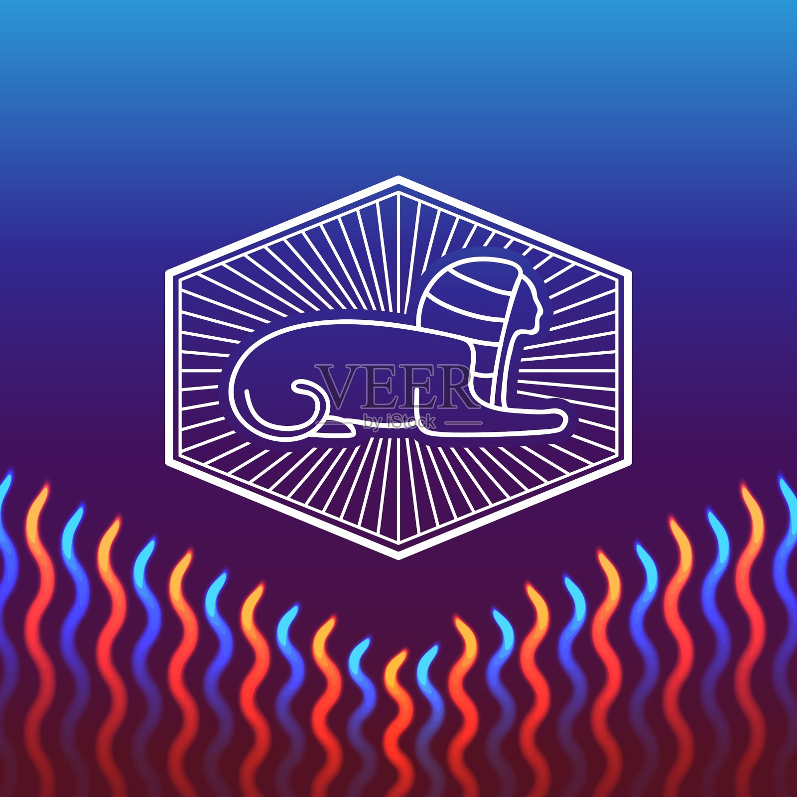 古埃及狮身人面像插画图片素材