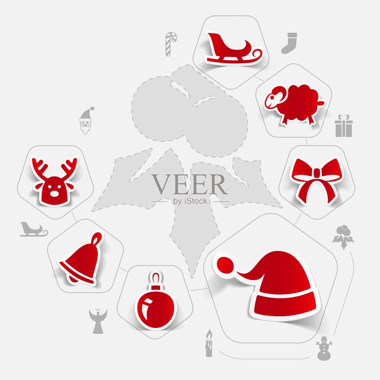 圣诞贴纸信息图标素材