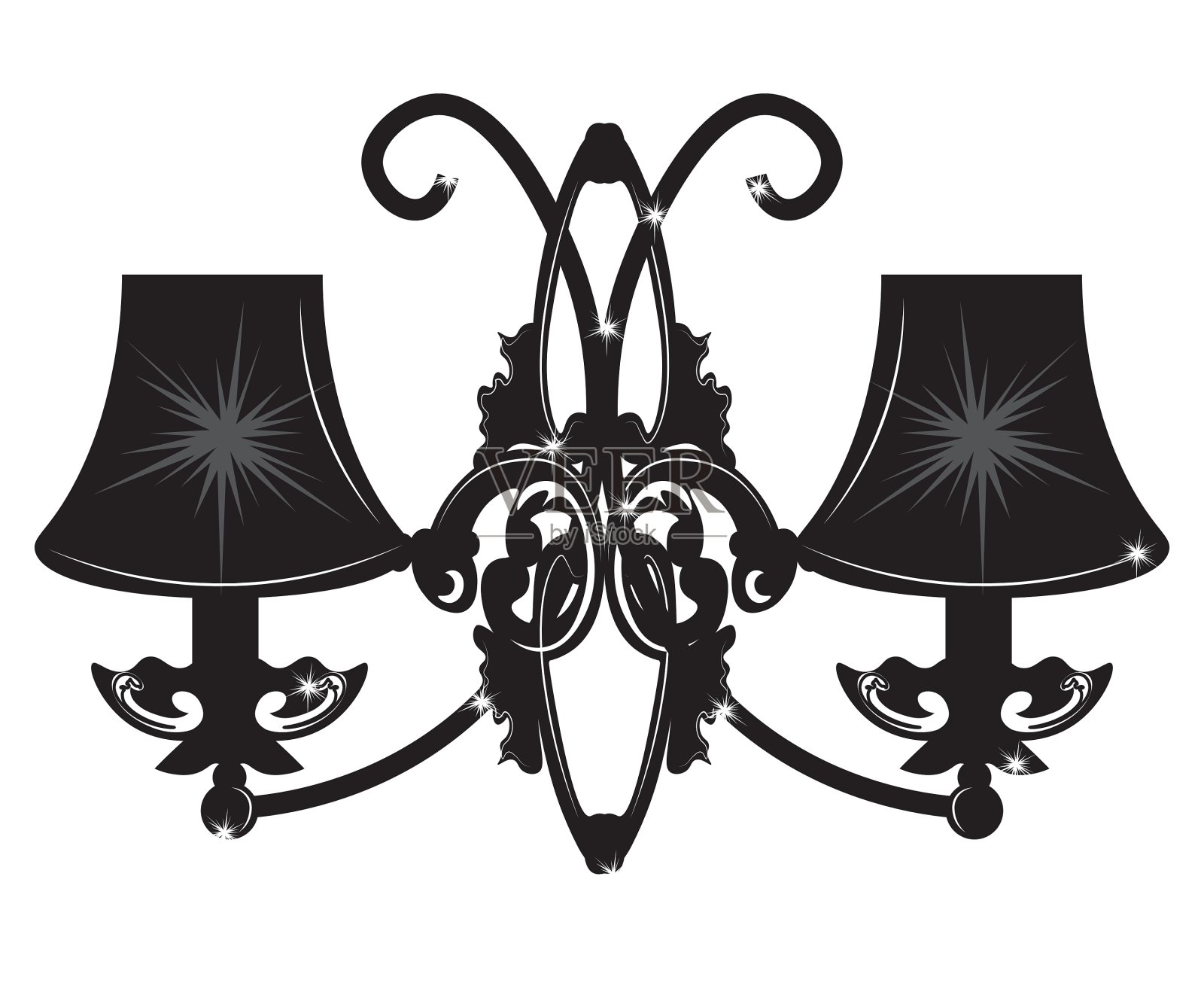 巴洛克富丽典雅壁灯设计元素图片