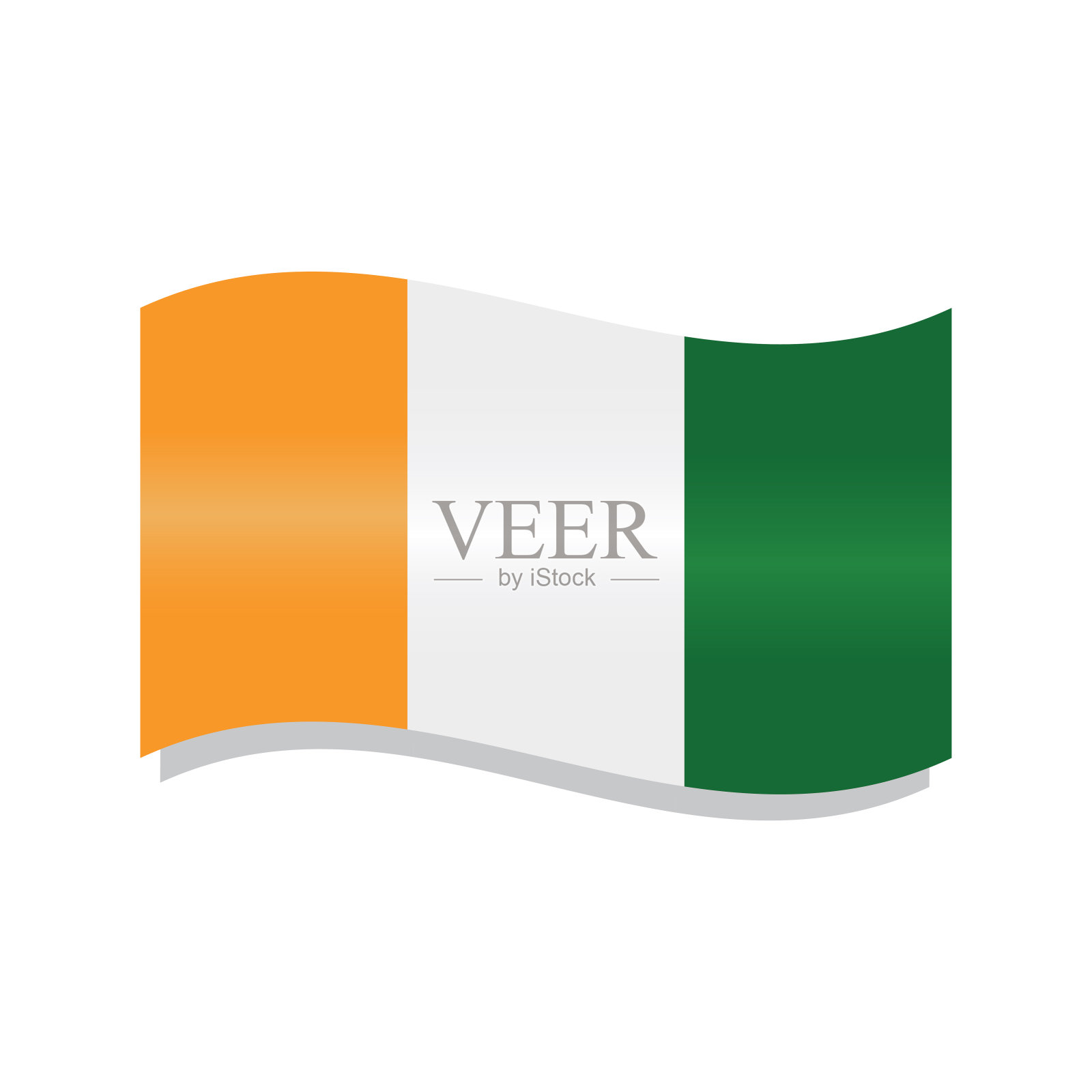 飘扬着象牙海岸的旗帜插画图片素材