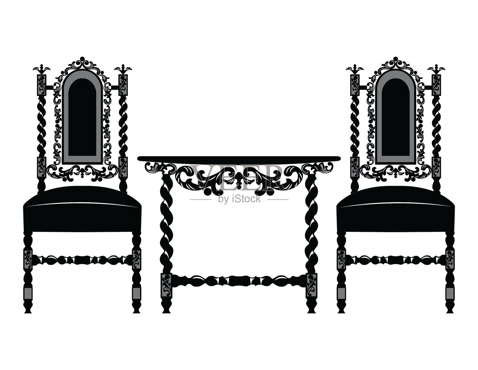 一套经典的装饰家具设计元素图片