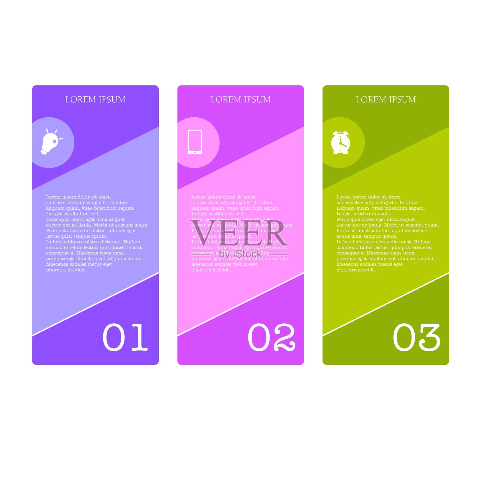 三个信息图表横幅选项说明插画图片素材