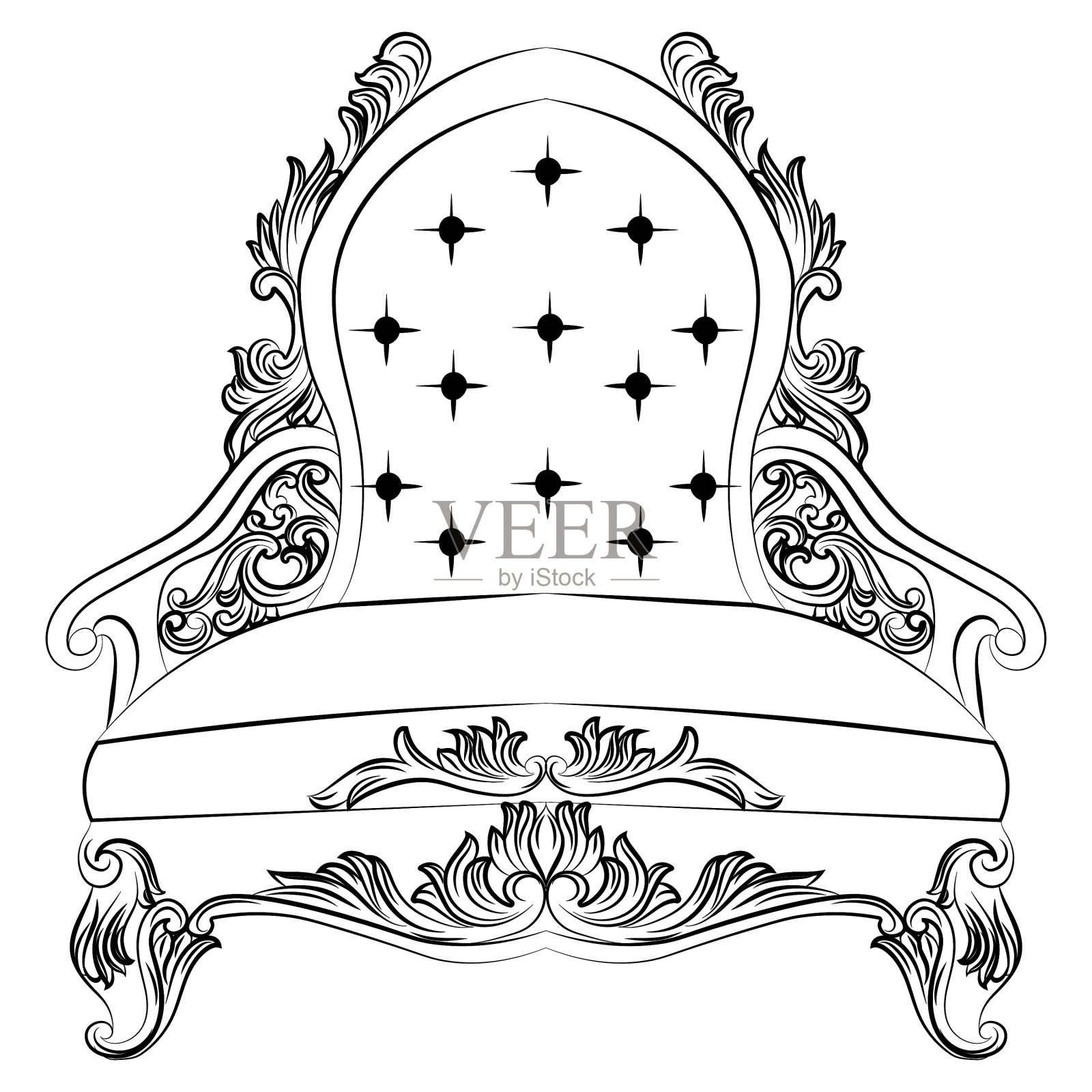 巴洛克式豪华风格的扶手椅家具设计元素图片