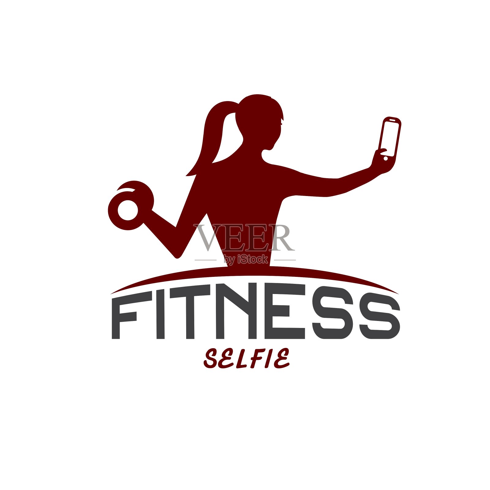 女性健身剪影人物自拍设计元素图片