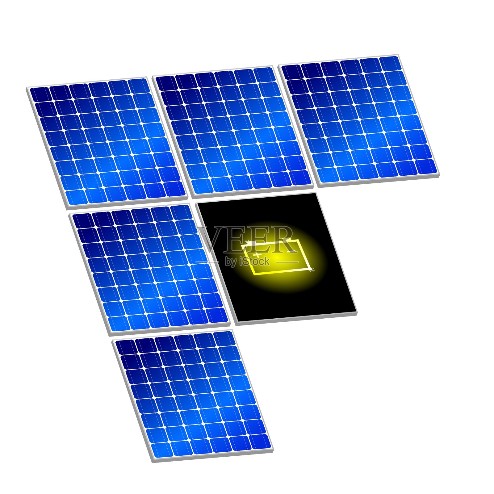 带电池的太阳能电池板设计元素图片