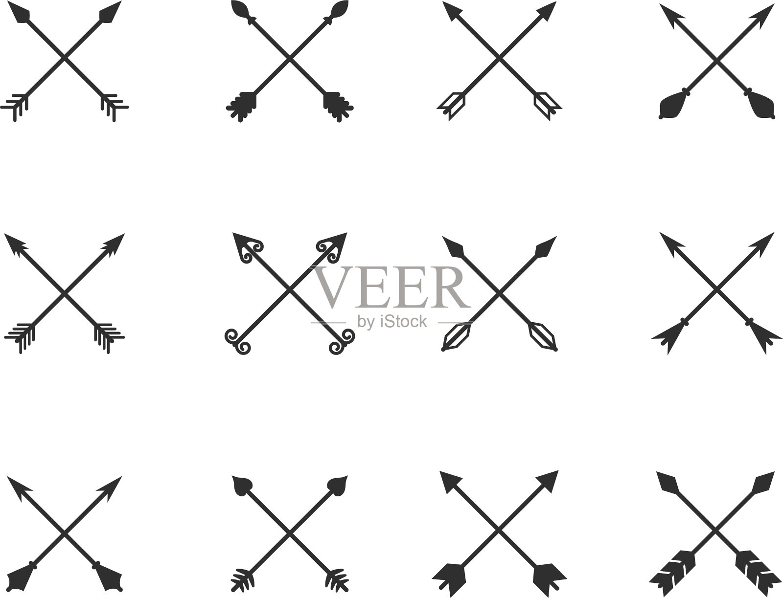 箭穿过插画图片素材