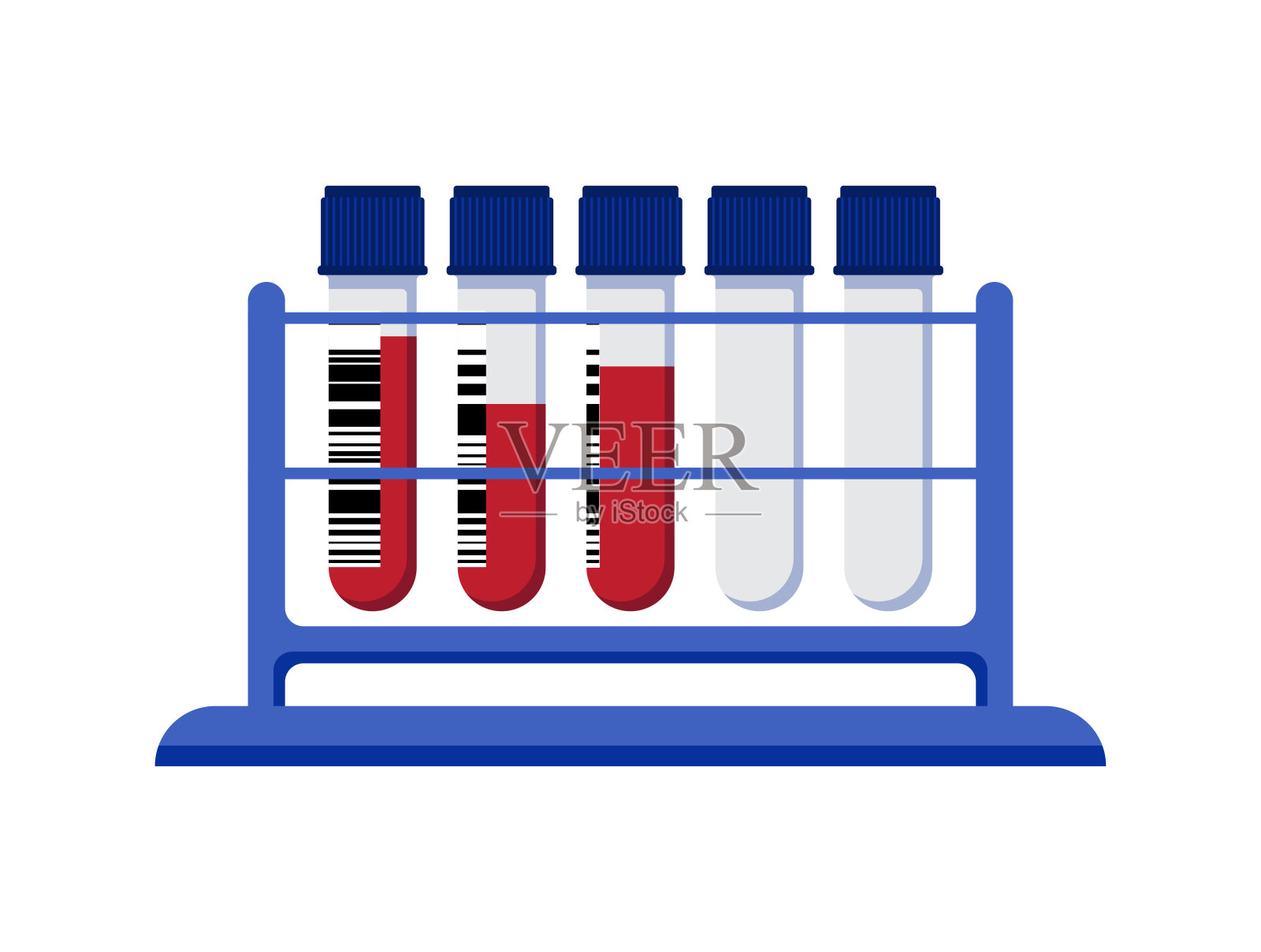 白色背景下试管的特写镜头插画图片素材