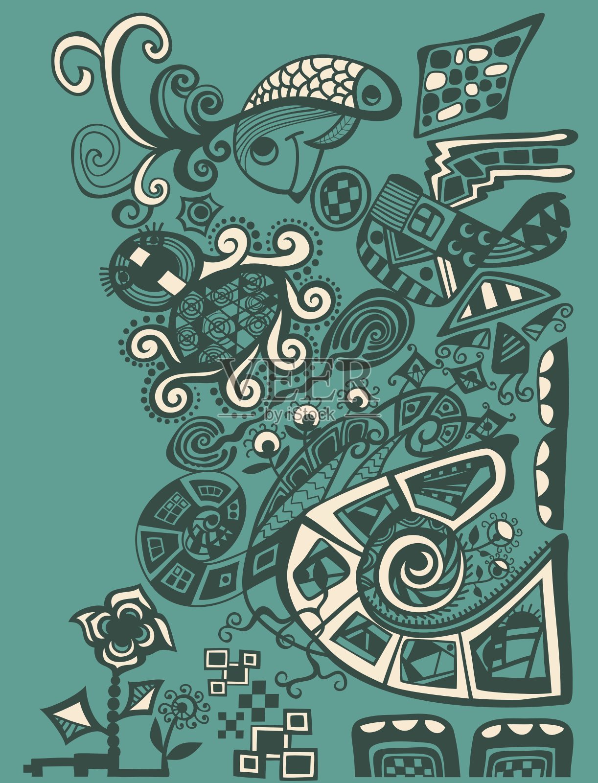 抽象的装饰设计插画图片素材