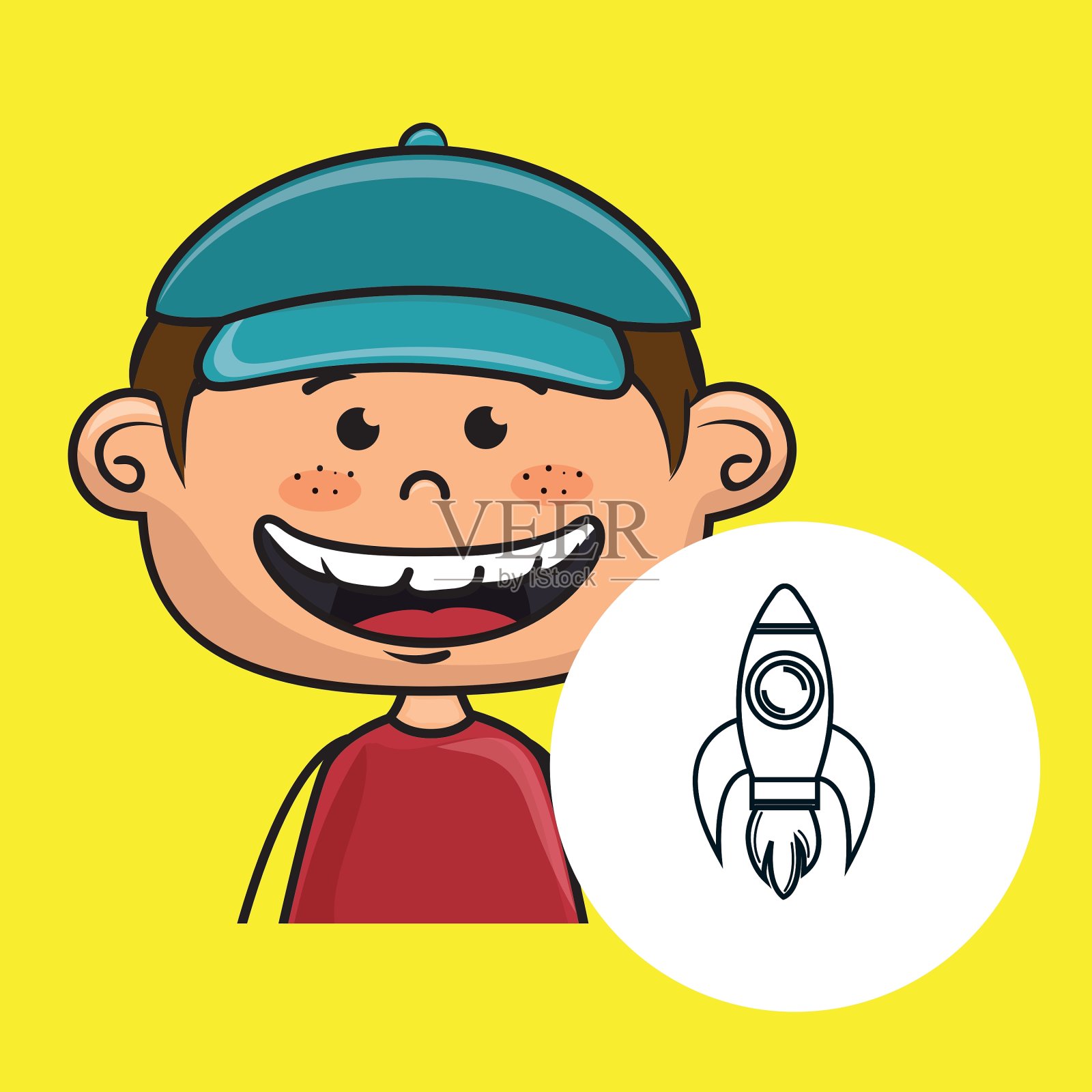 男孩的学生上学插画图片素材