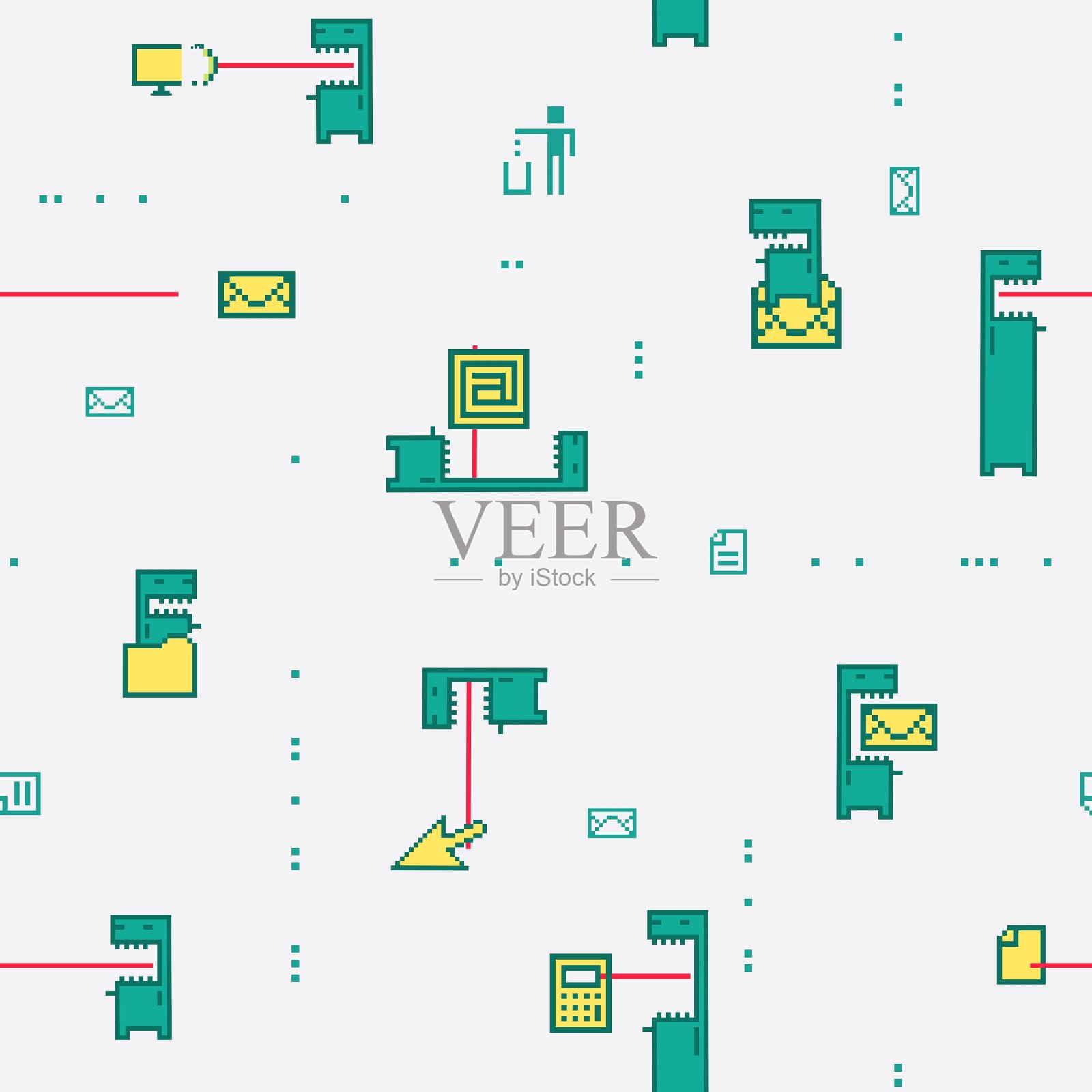 模式的计算机病毒插画图片素材