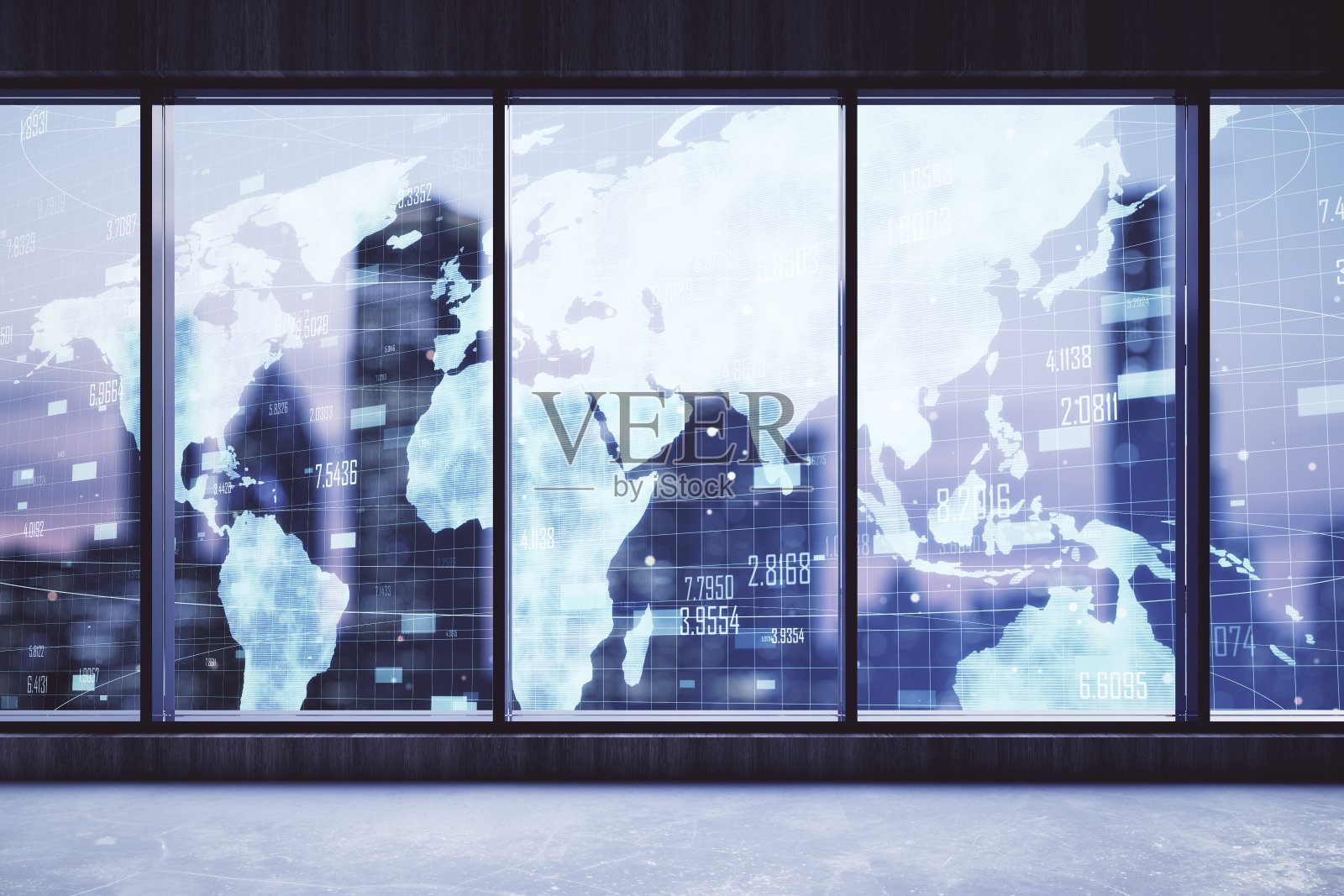 极简的室内设计和全球商业计划照片摄影图片