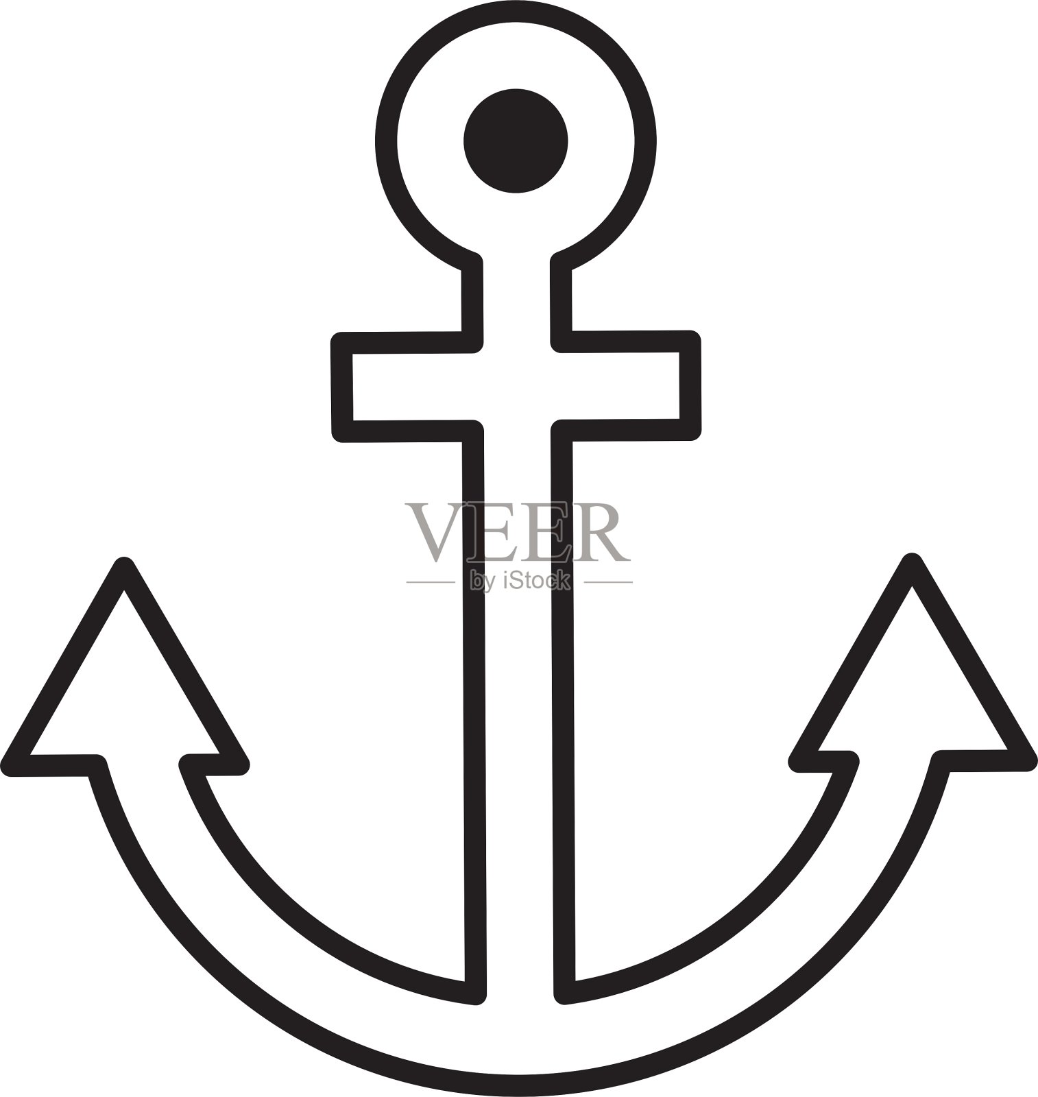 锚船海事标志设计元素图片