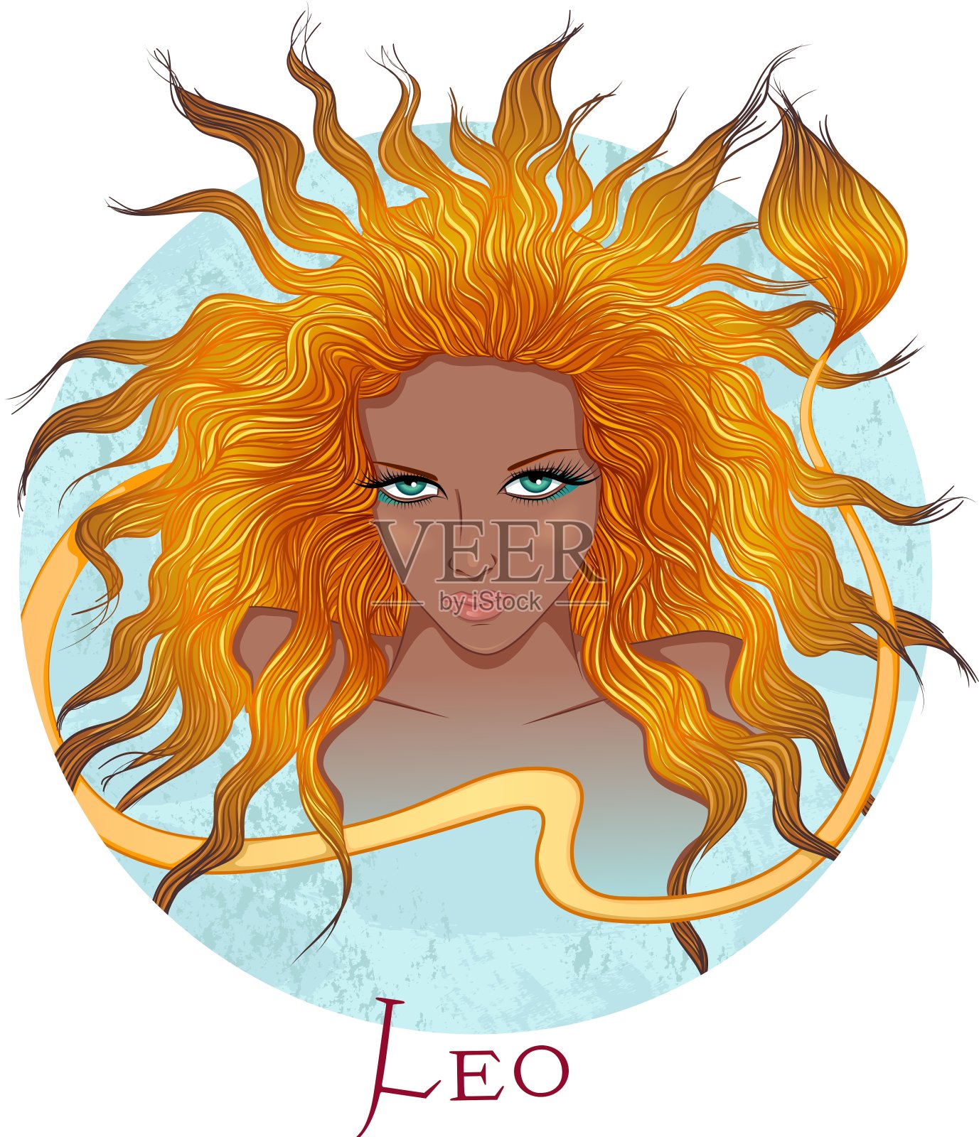 狮子座的星座作为一个非洲女孩设计元素图片