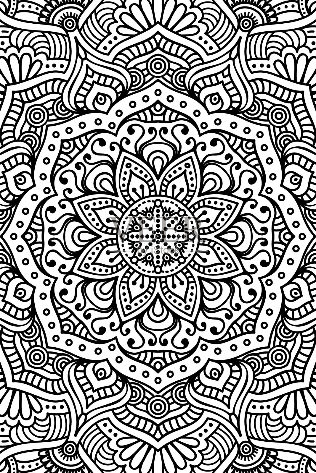 印度曼荼罗的背景插画图片素材