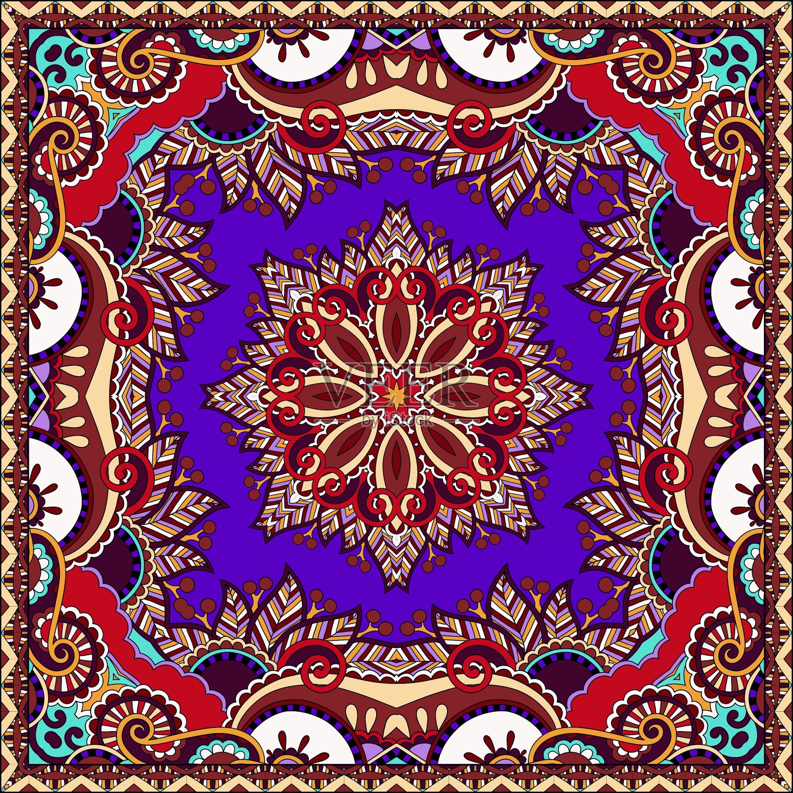 丝质紫罗兰色围巾插画图片素材