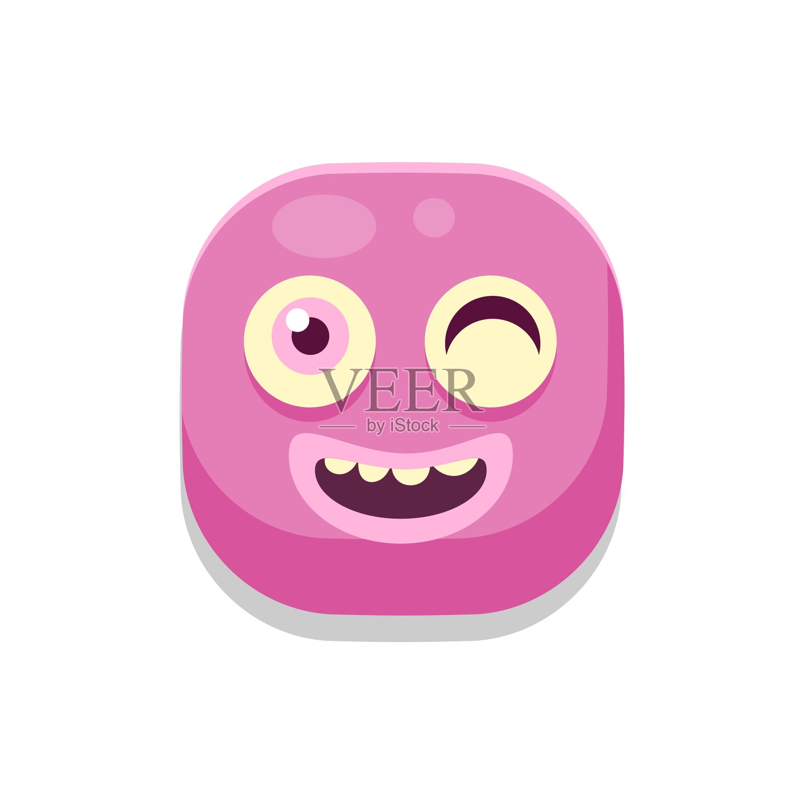 闪烁的怪物方块图标插画图片素材