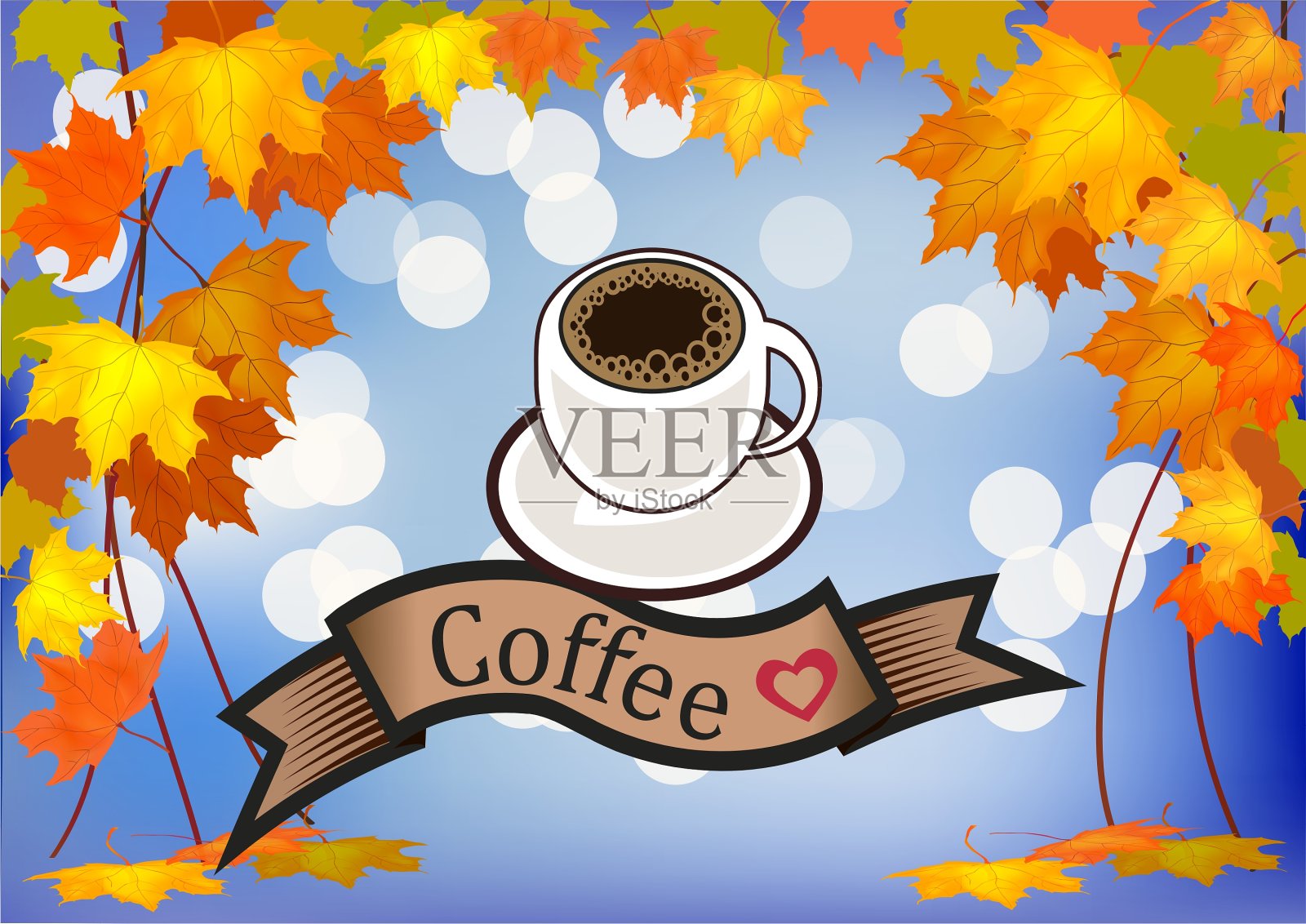 咖啡店设计元素插画图片素材