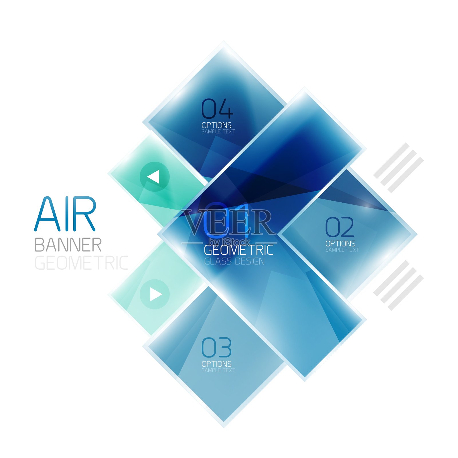 玻璃箭头设计模板设计元素图片