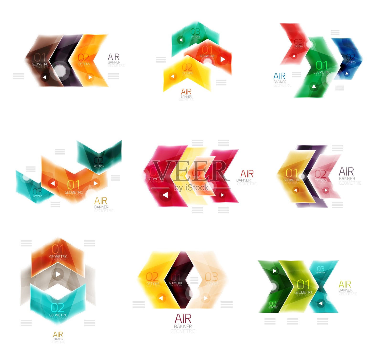 箭头几何横幅插画图片素材