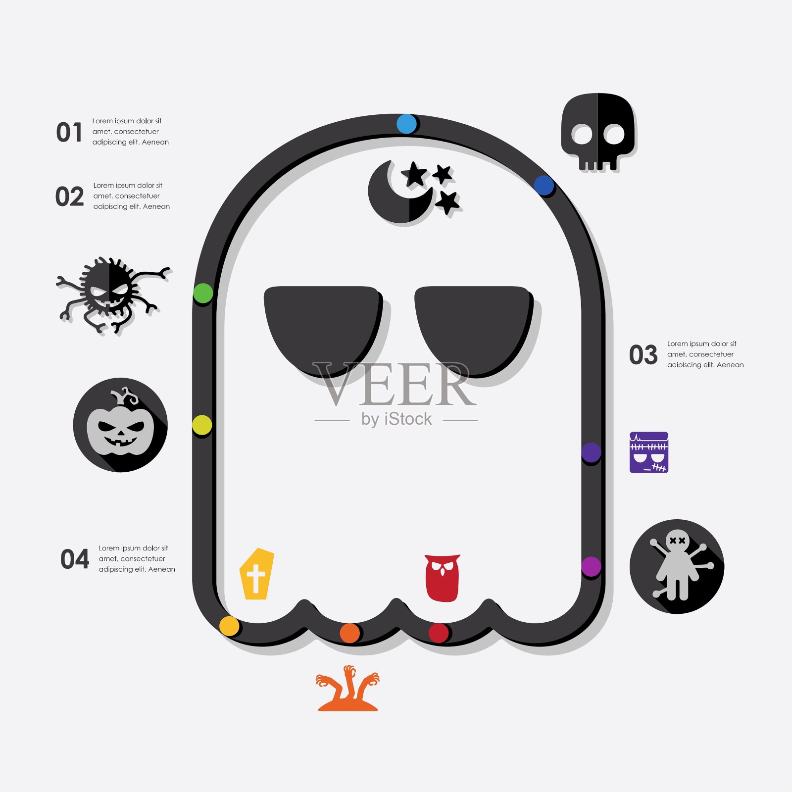 万圣节的信息图表插画图片素材
