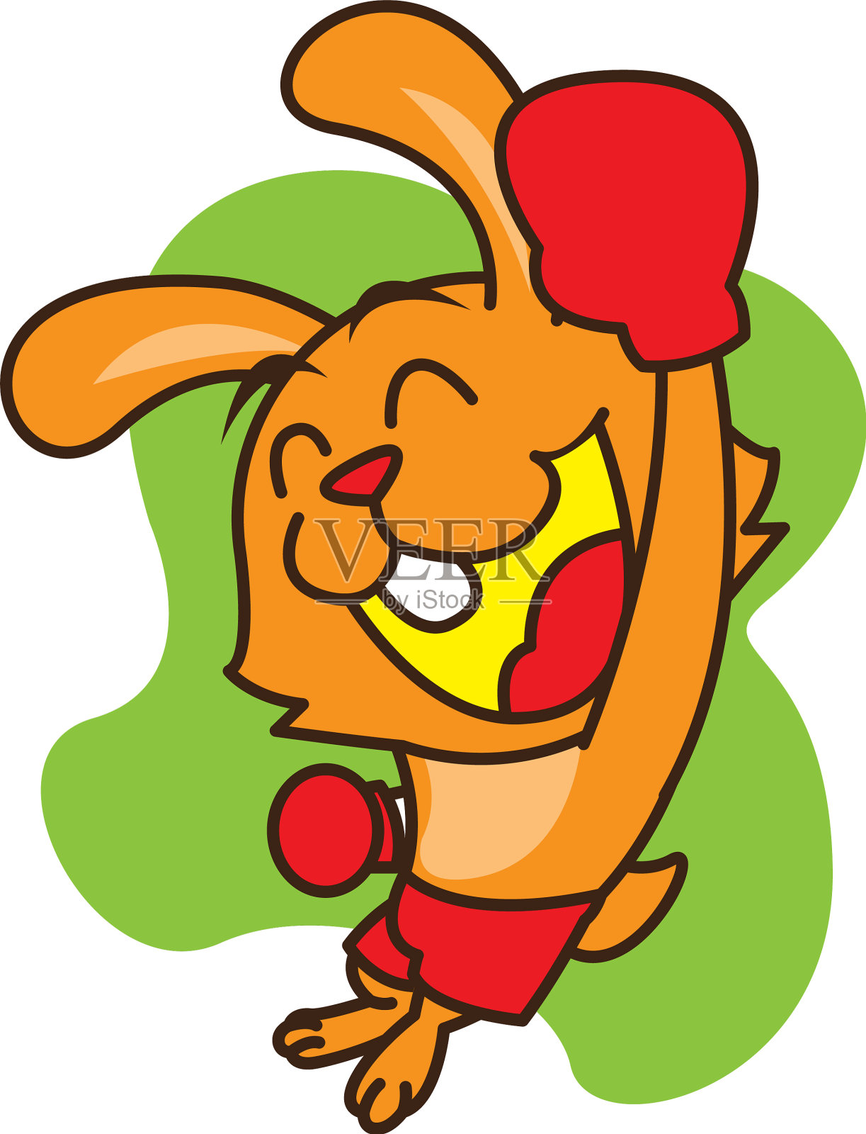 野兔拳击设计元素图片