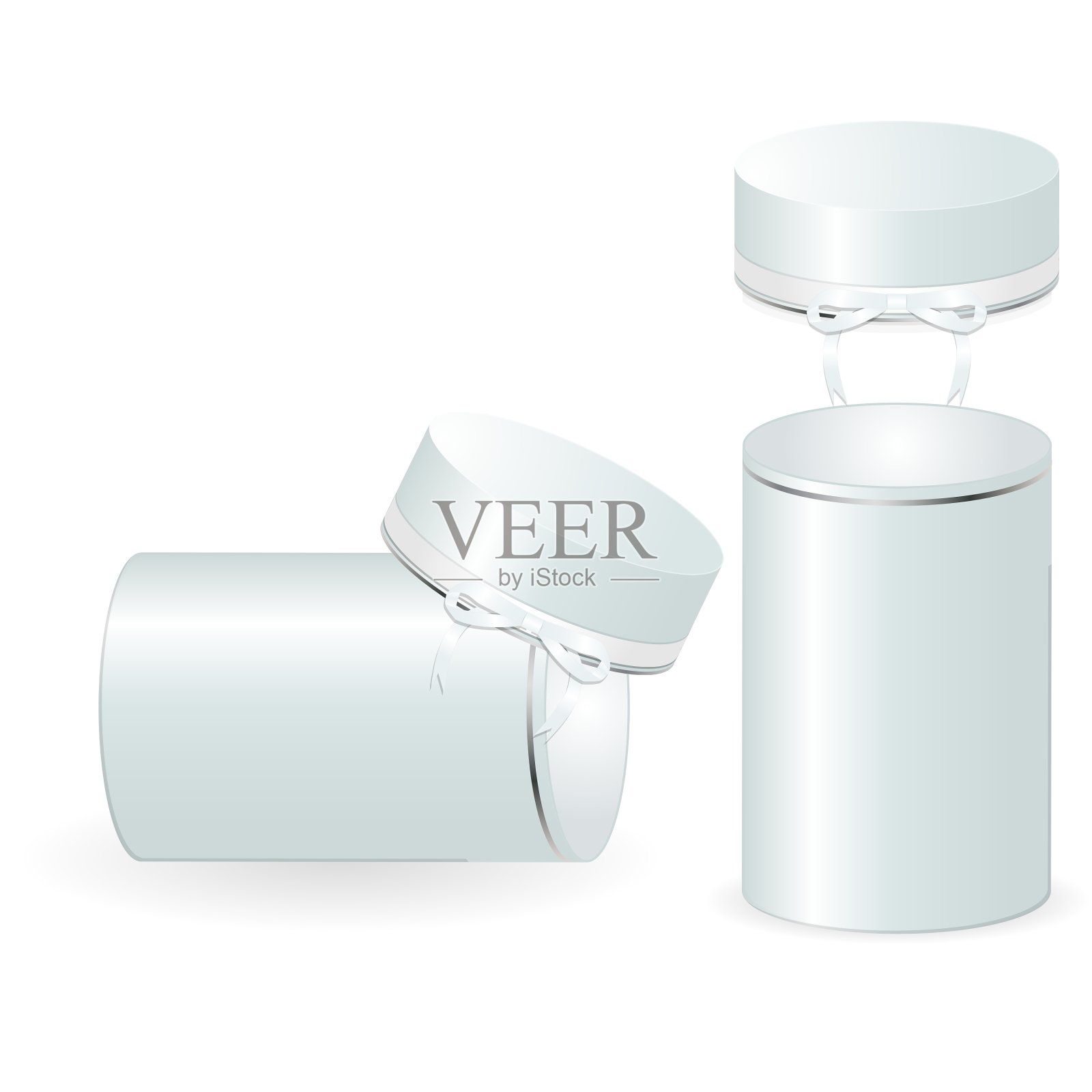 一套两个开敞的圆形礼品盒设计元素图片