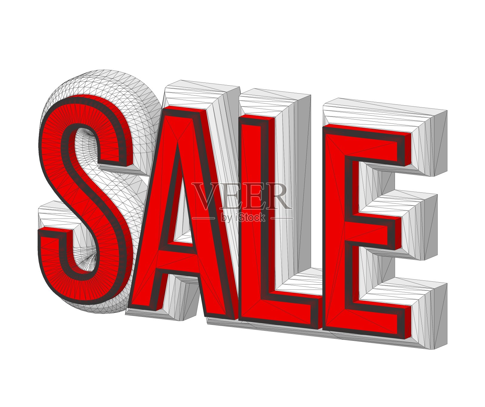 3d文字销售销售海报孤立的白色设计元素图片