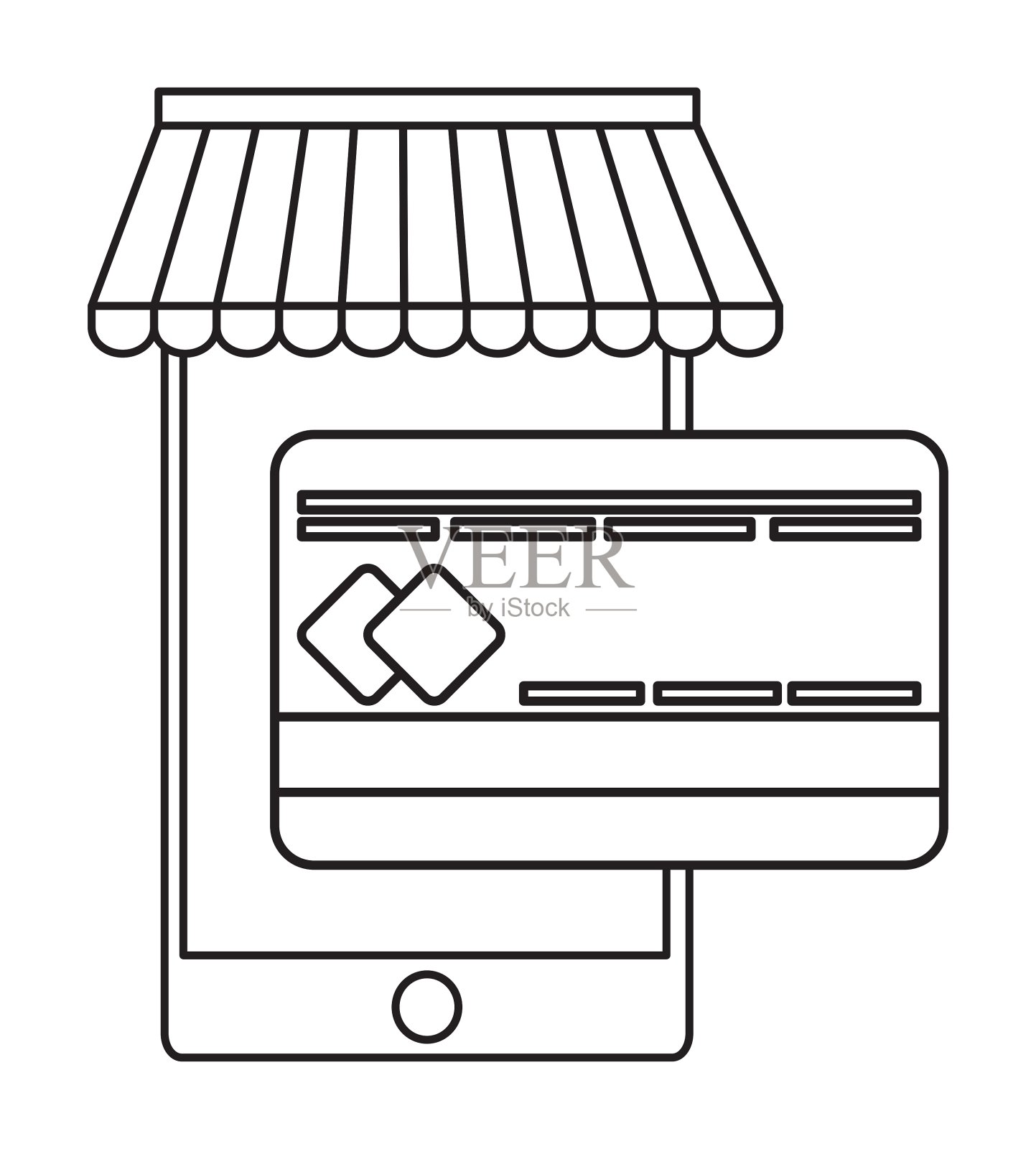 智能手机购物网上商店市场图标设计元素图片
