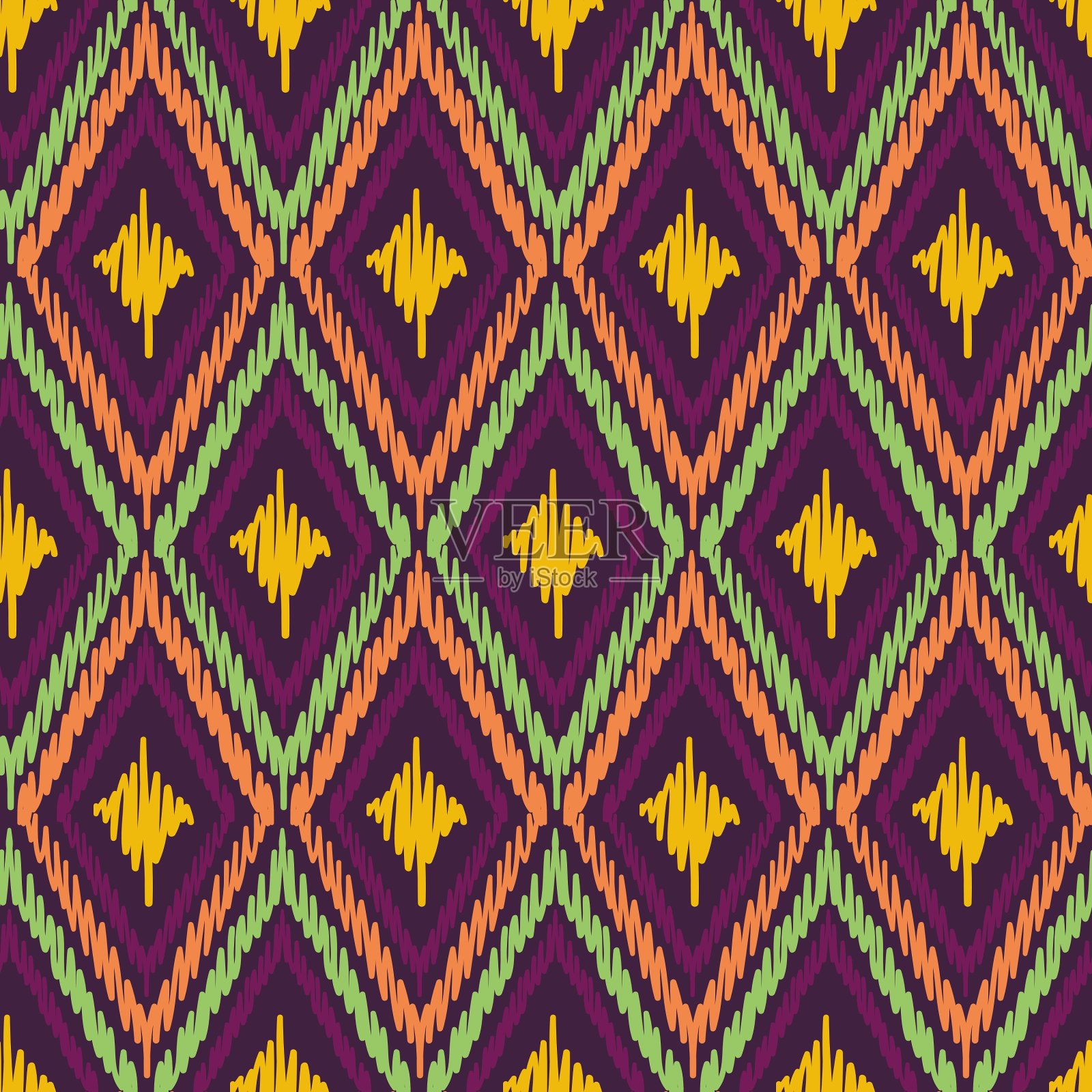 部落无缝模式插画图片素材