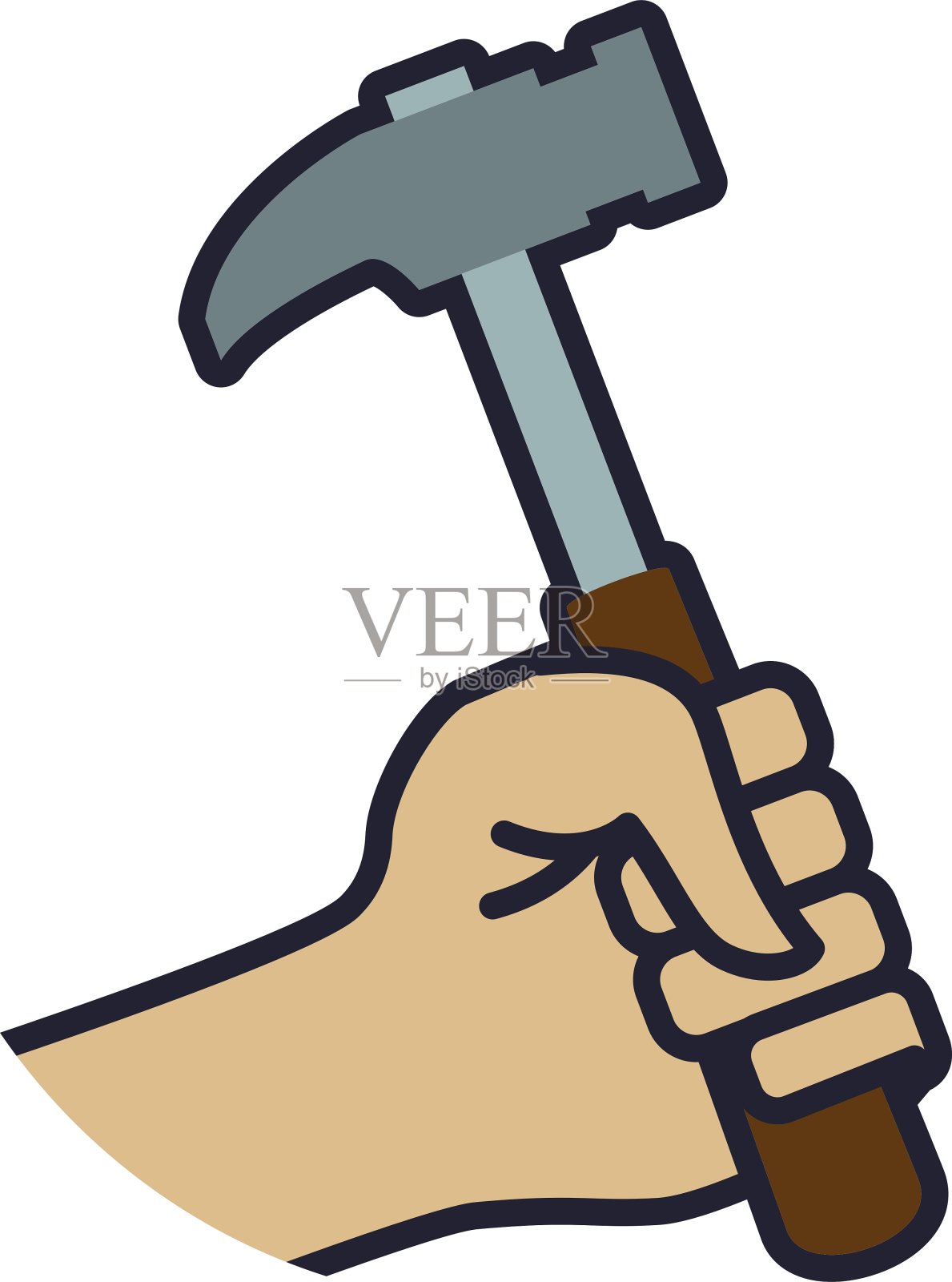 锤子工具维修建筑工业的标志设计元素图片