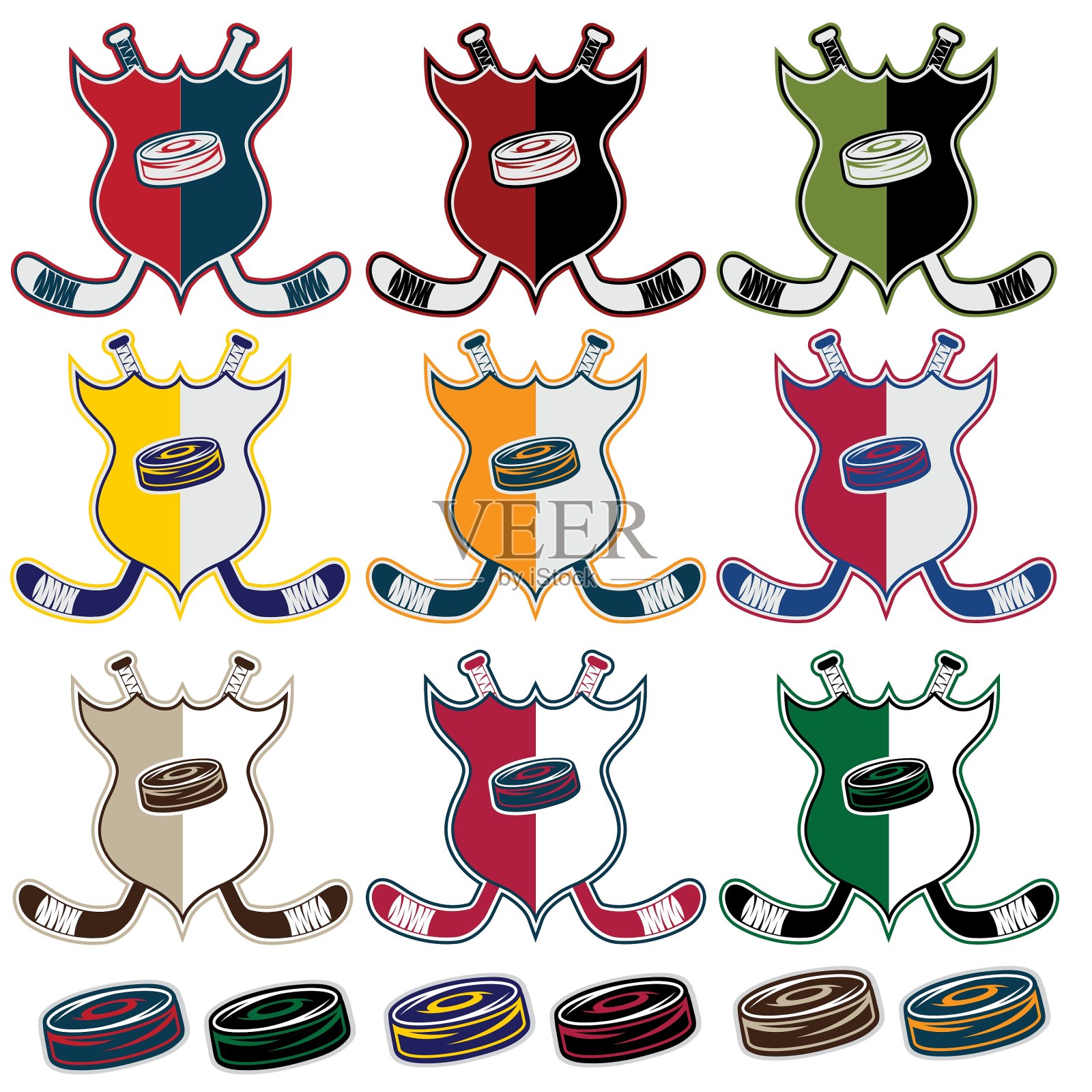 曲棍球运动的徽章图标素材