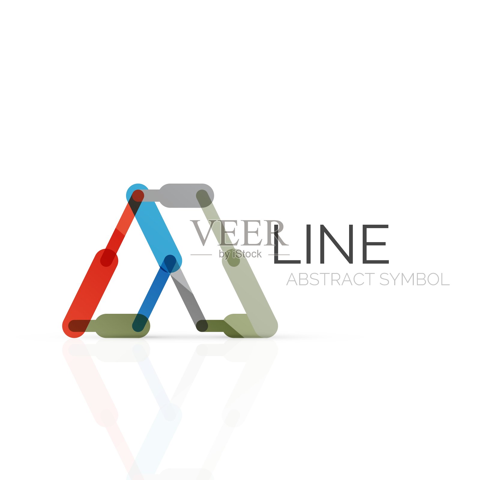 线性抽象标志连接多色插画图片素材