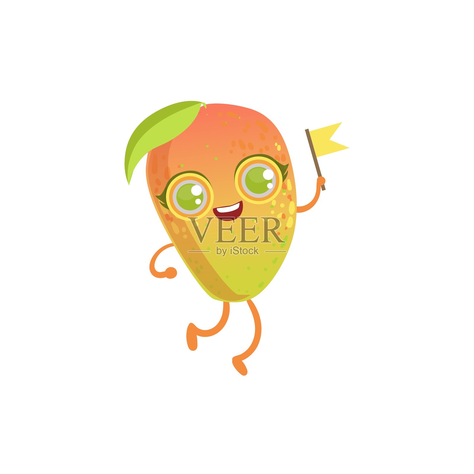 芒果少女卡通人物设计元素图片