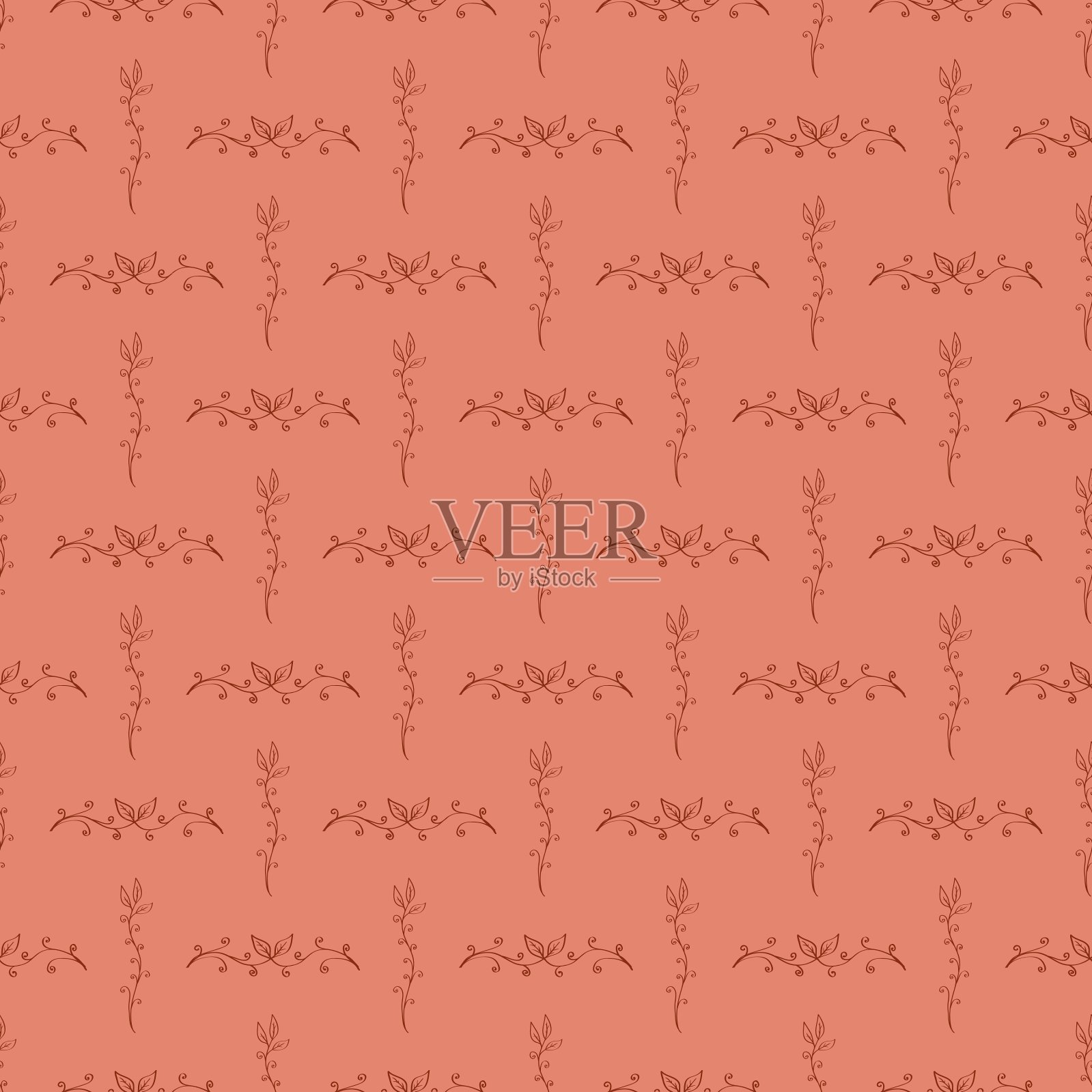 手绘花卉无缝图案插画图片素材