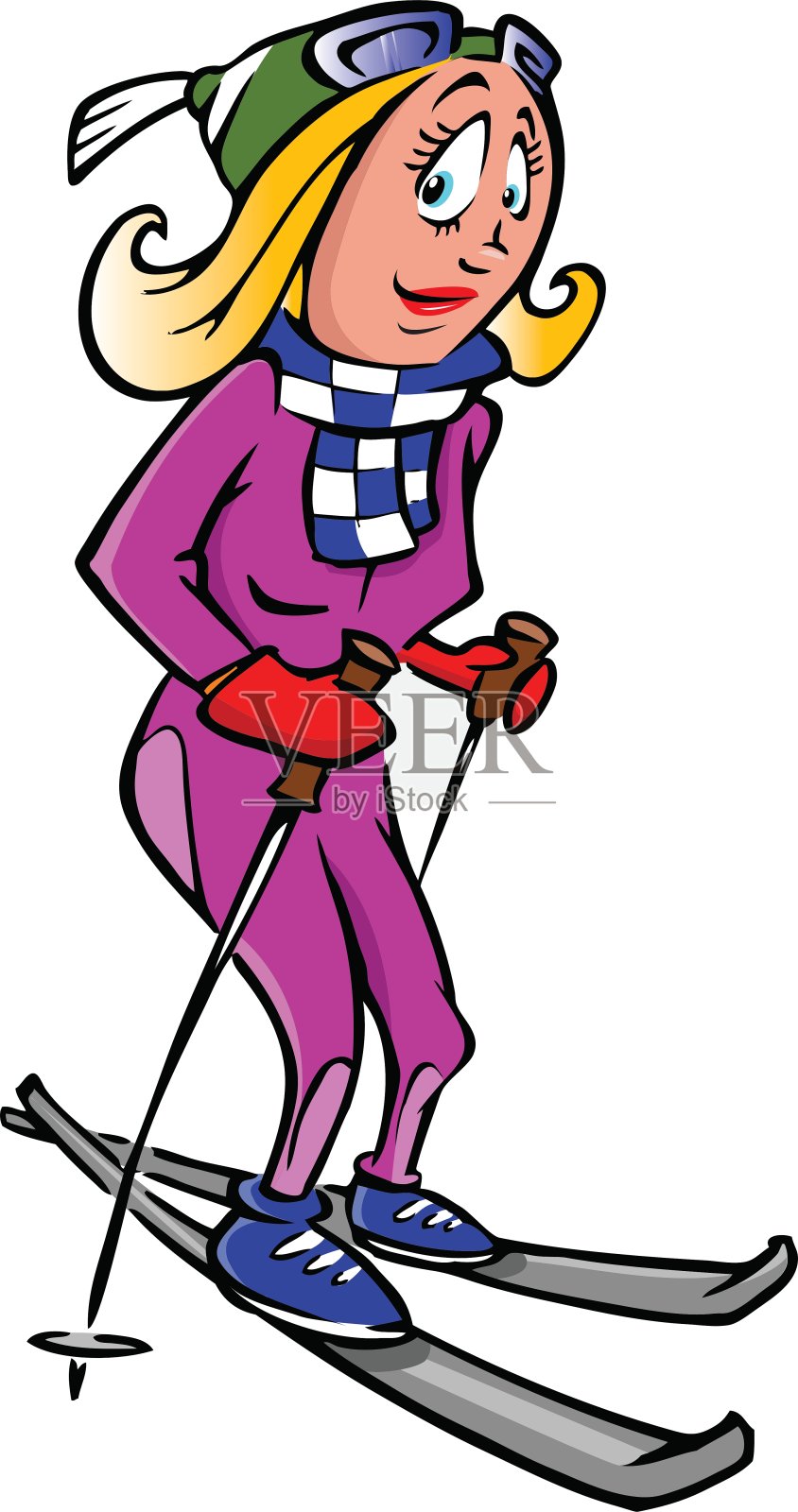 滑雪的女设计元素图片