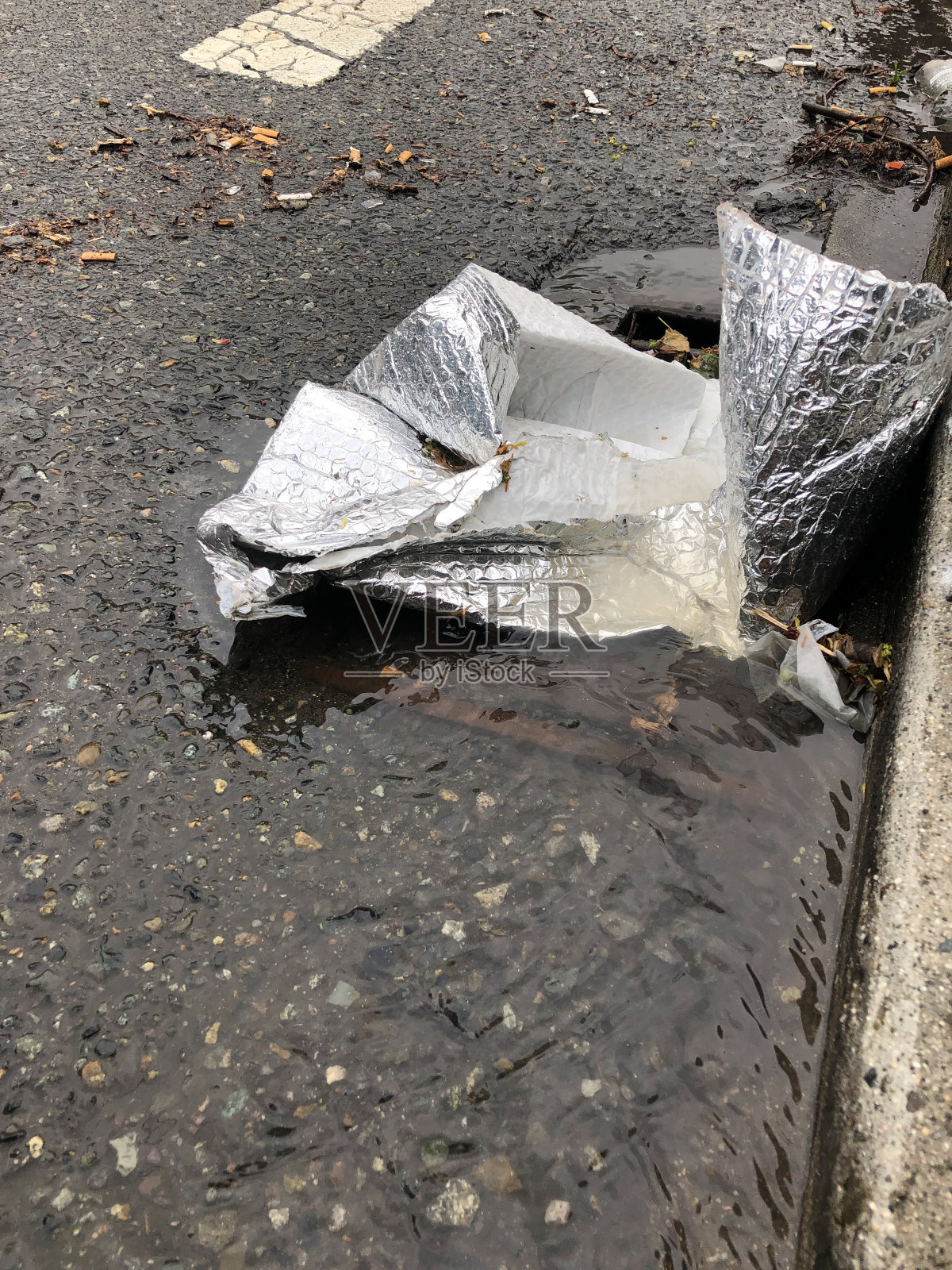 堵塞街道排水照片摄影图片