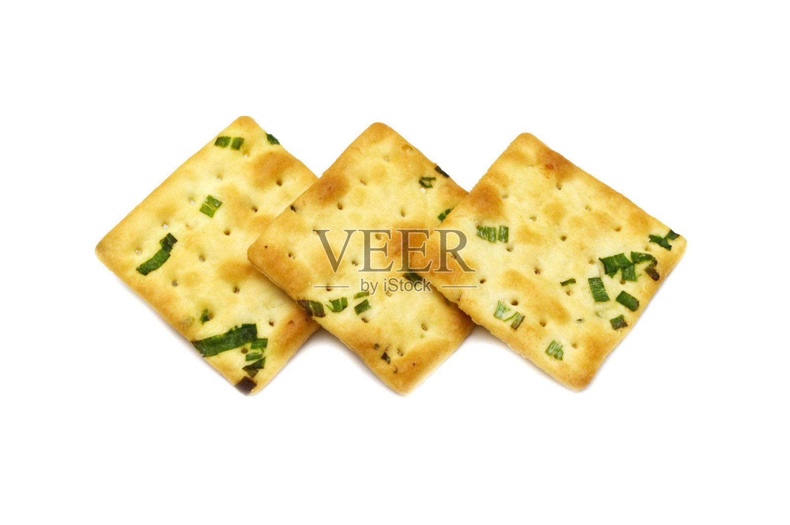 饼干饼干方设计。青葱和小麦的完美结合。孤立在白色背景上。照片摄影图片