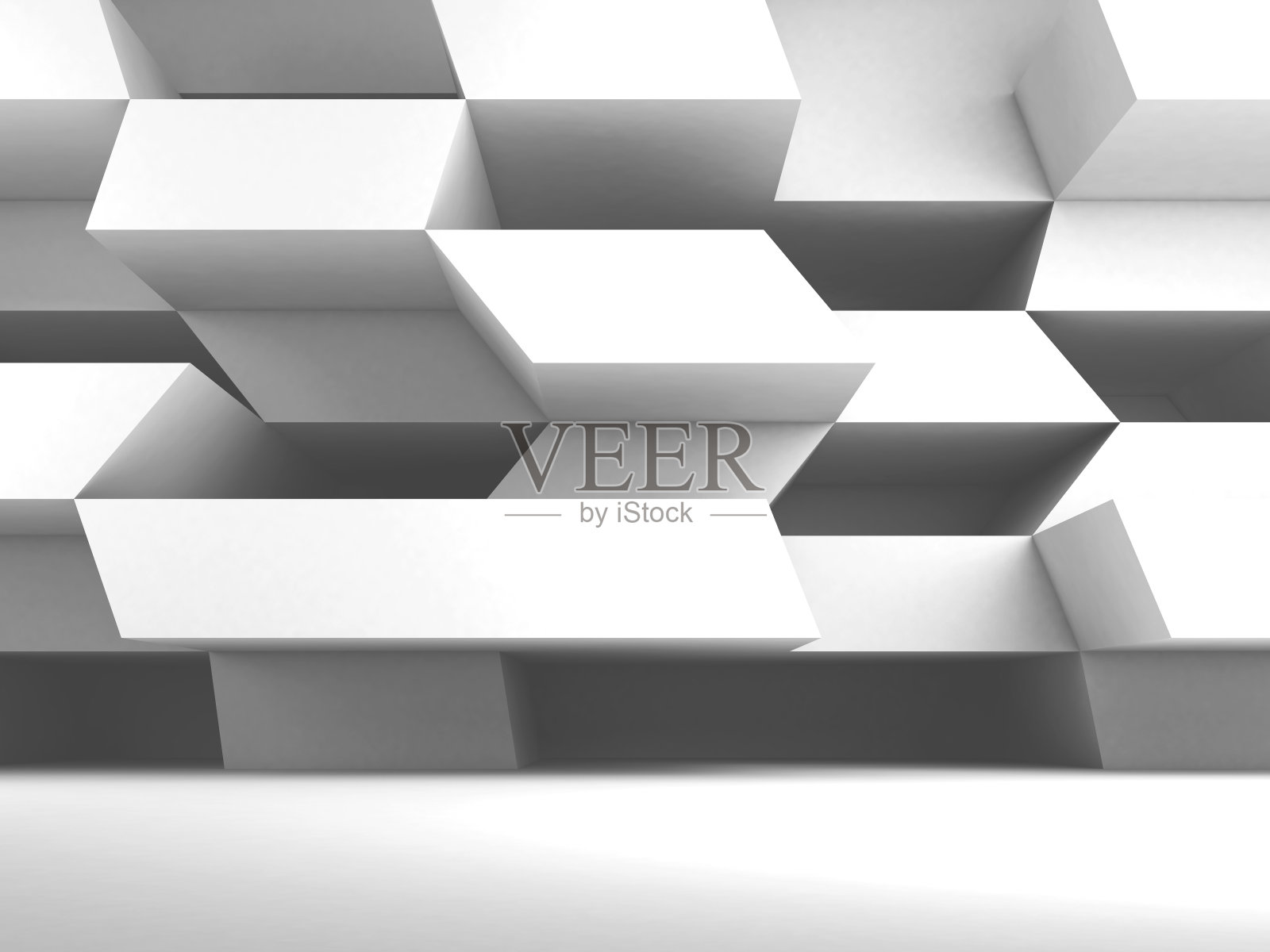 抽象的白色室内背景，一个3d的空房间照片摄影图片