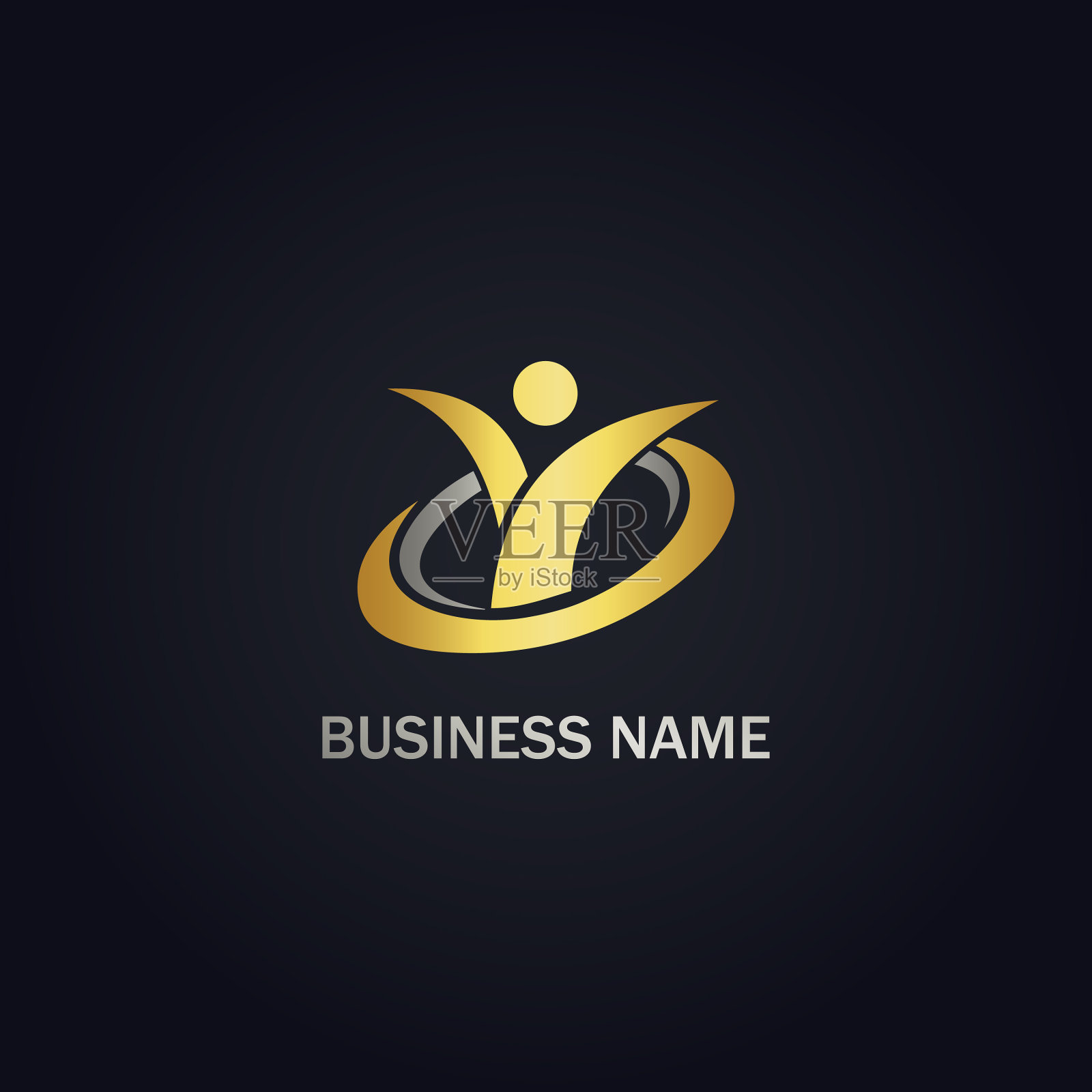 快乐男人冠军的金牌标志插画图片素材