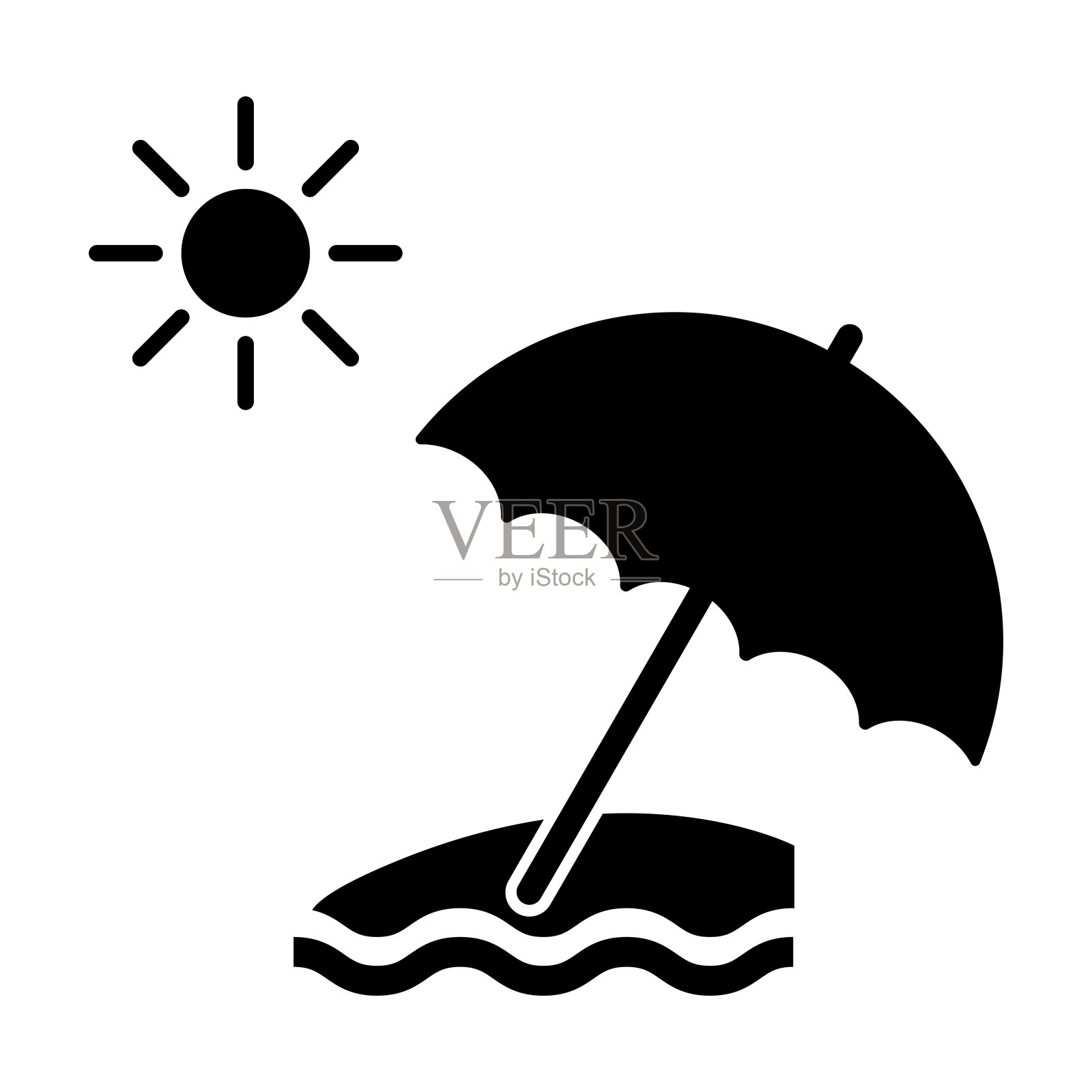 伞海滩图标矢量插画图片素材