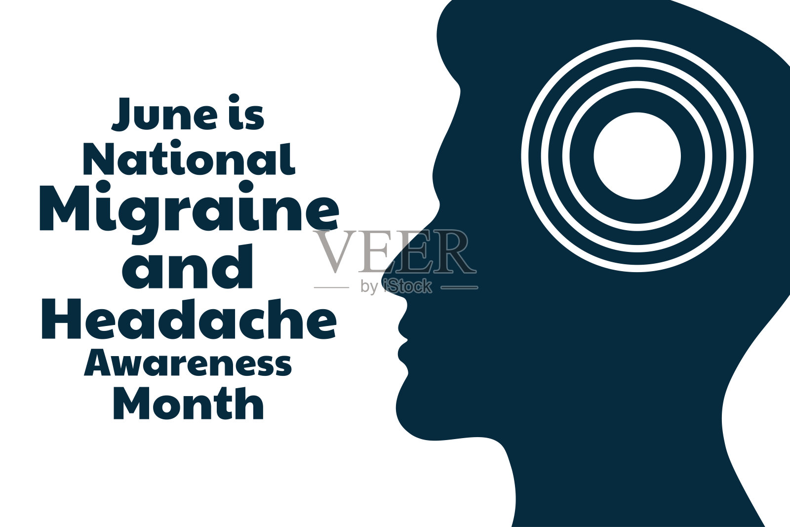 6月是全国偏头痛和头痛意识月。节日的概念。模板的背景，旗帜，卡片，海报与文字题词。向量EPS10插图。插画图片素材