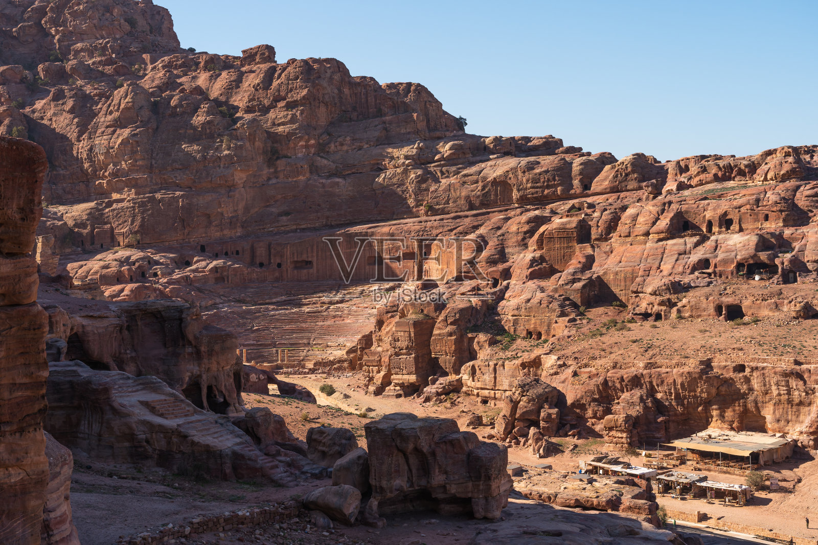 约旦佩特拉古城罗马剧院遗址照片摄影图片