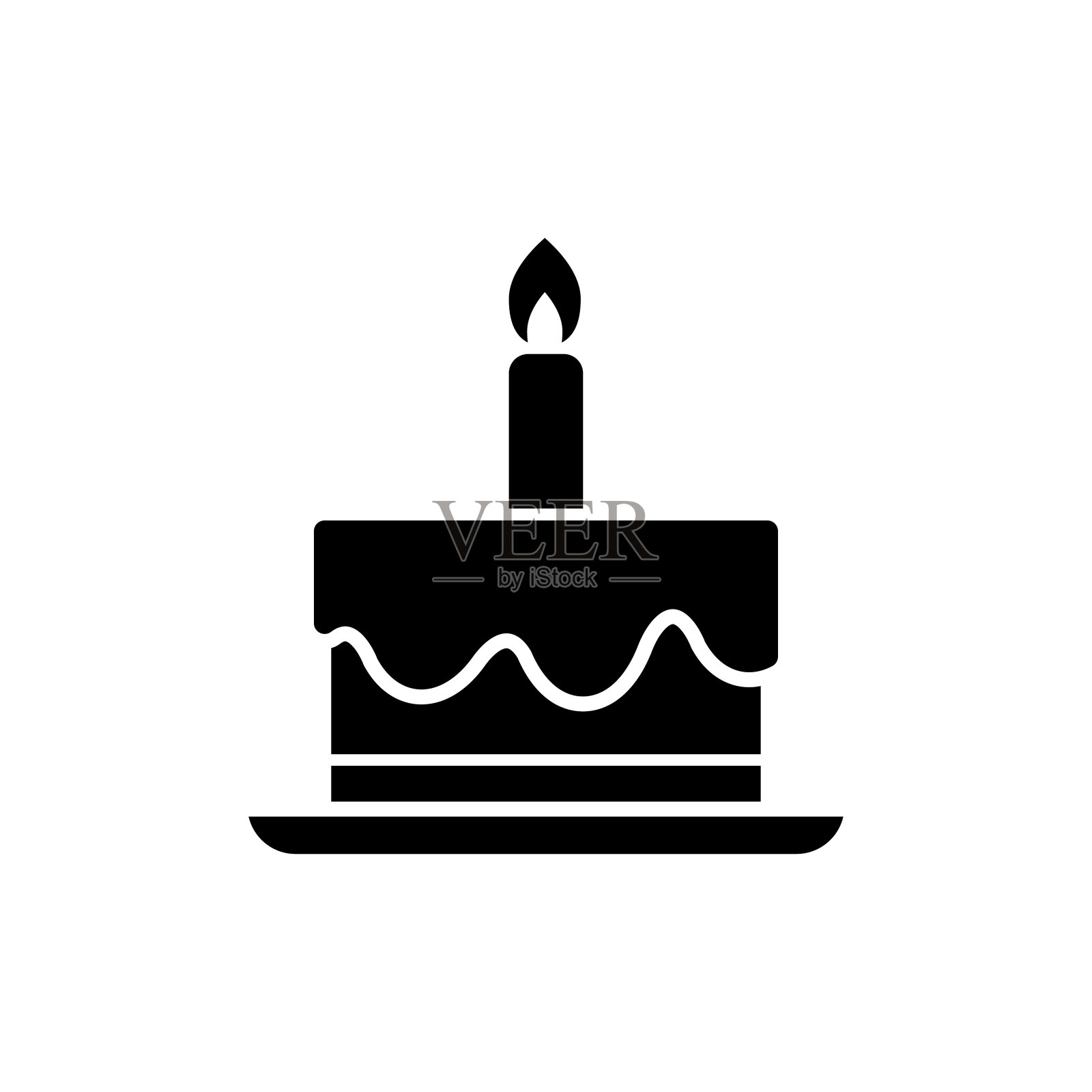 生日蛋糕图标平面矢量模板设计流行插画图片素材