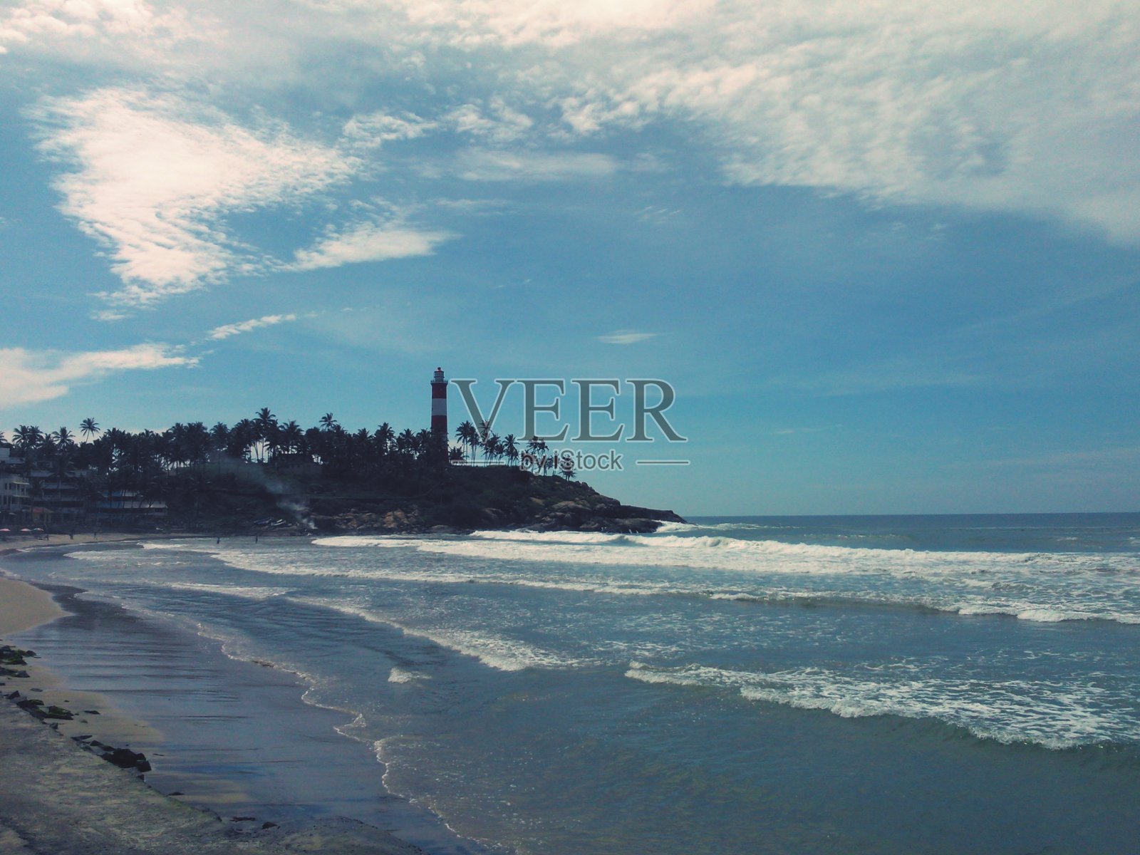 科瓦拉姆海滩风景优美照片摄影图片