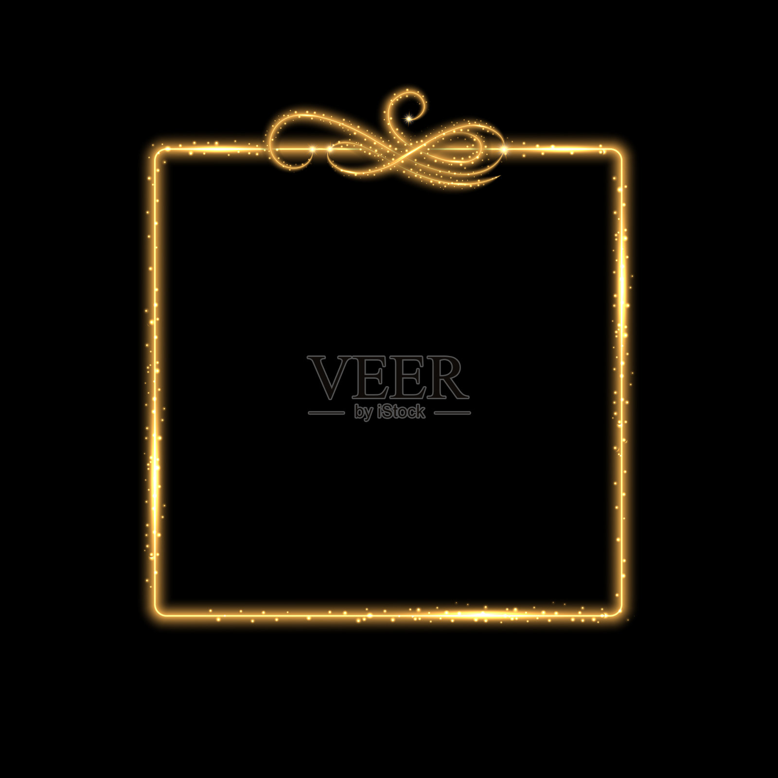 金方框金光闪闪的效果插画图片素材