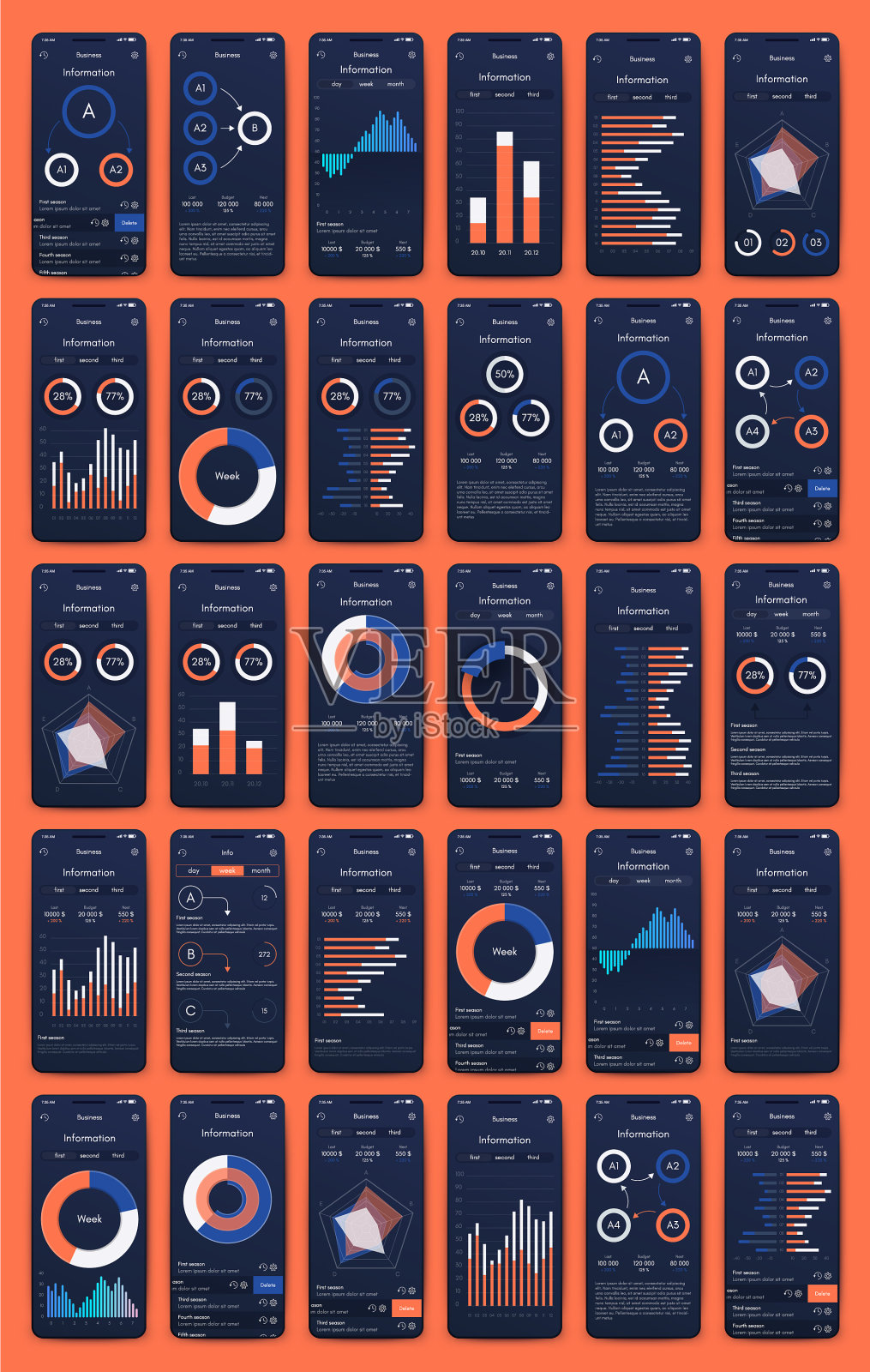 现代商业信息图表元素插画图片素材