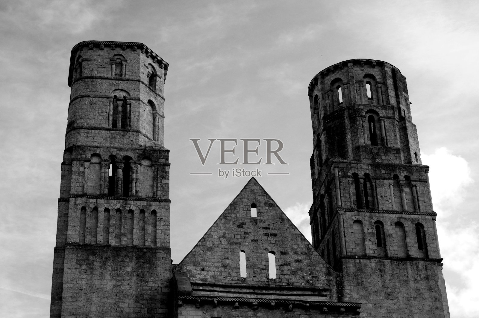 法国诺曼底的古代建筑照片摄影图片