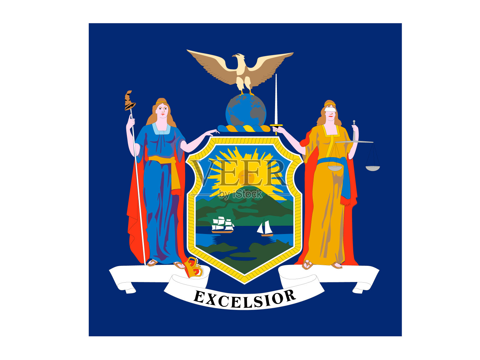 纽约州旗插画图片素材