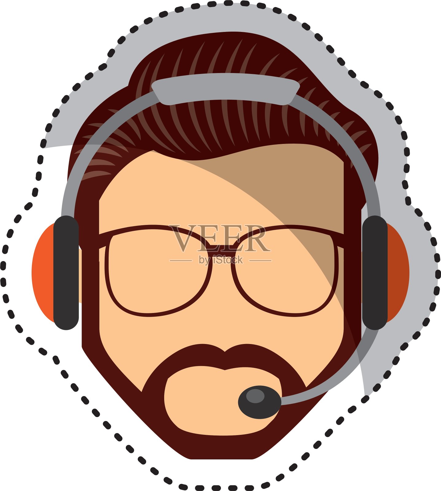 客户服务代理阿凡达插画图片素材